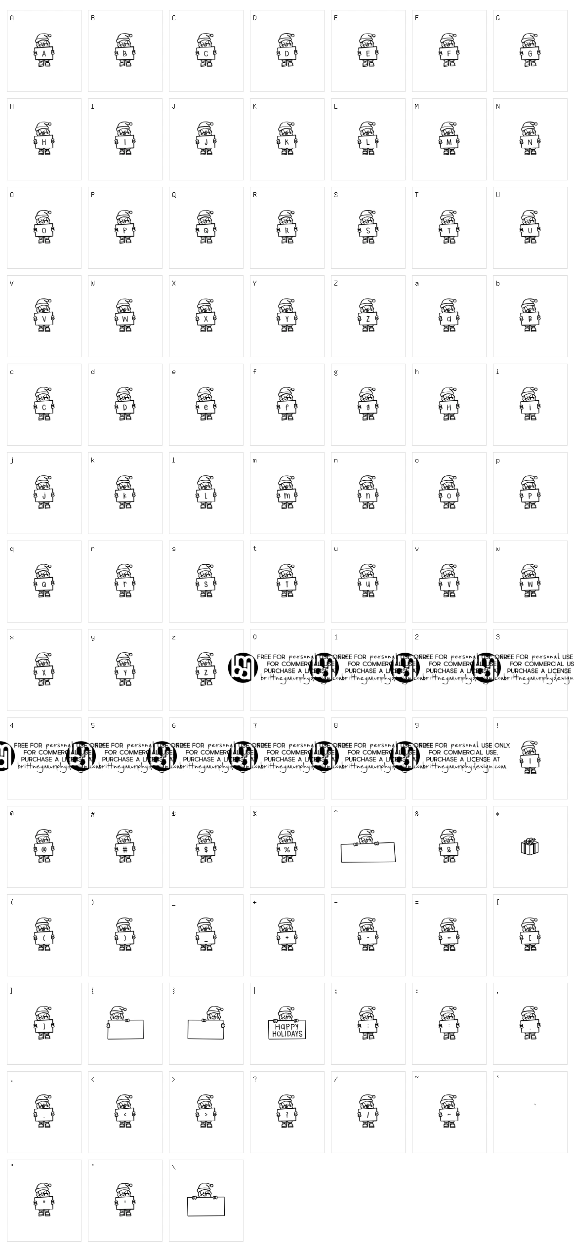 Merry Santa Letters Character Set