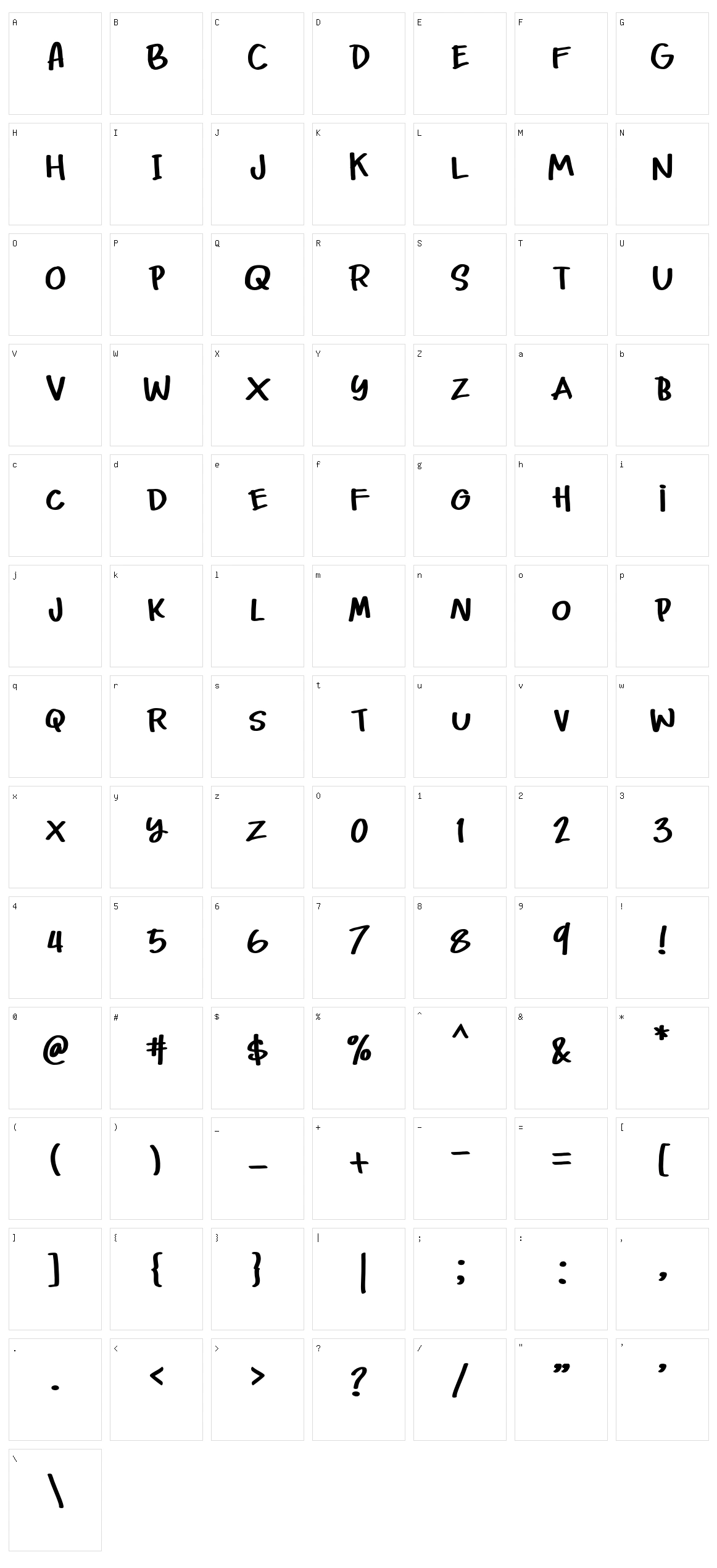 Chocky Character Set