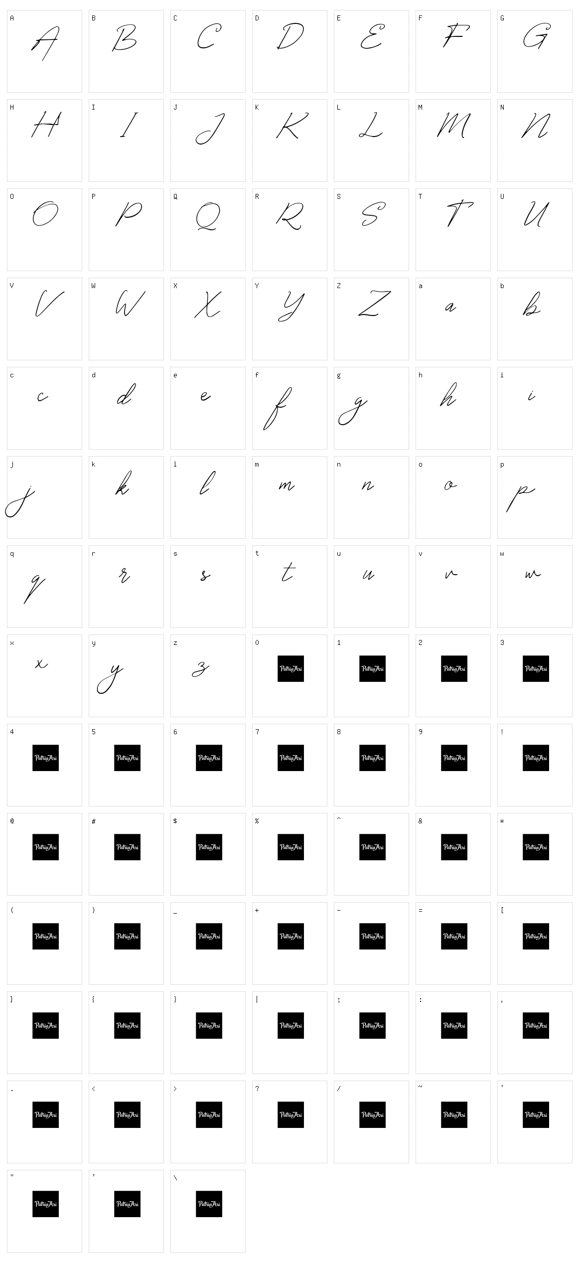Chowgant Signature Character Set