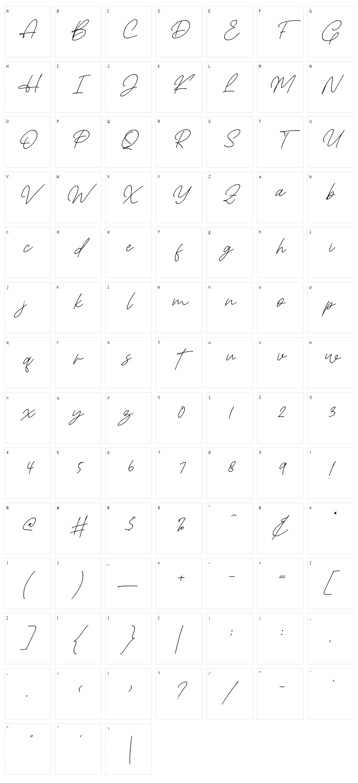 Christina Signature Character Set