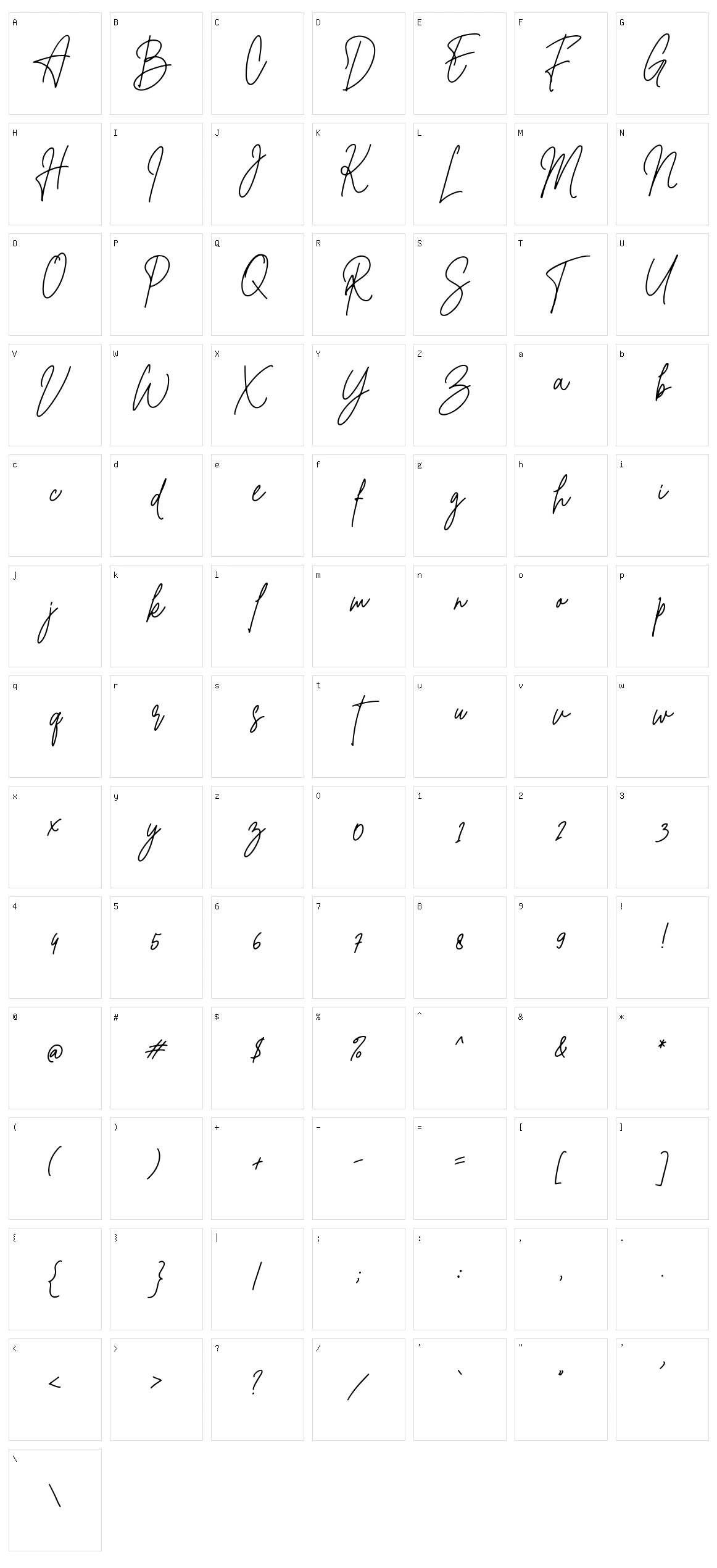 Christine Signature Character Set