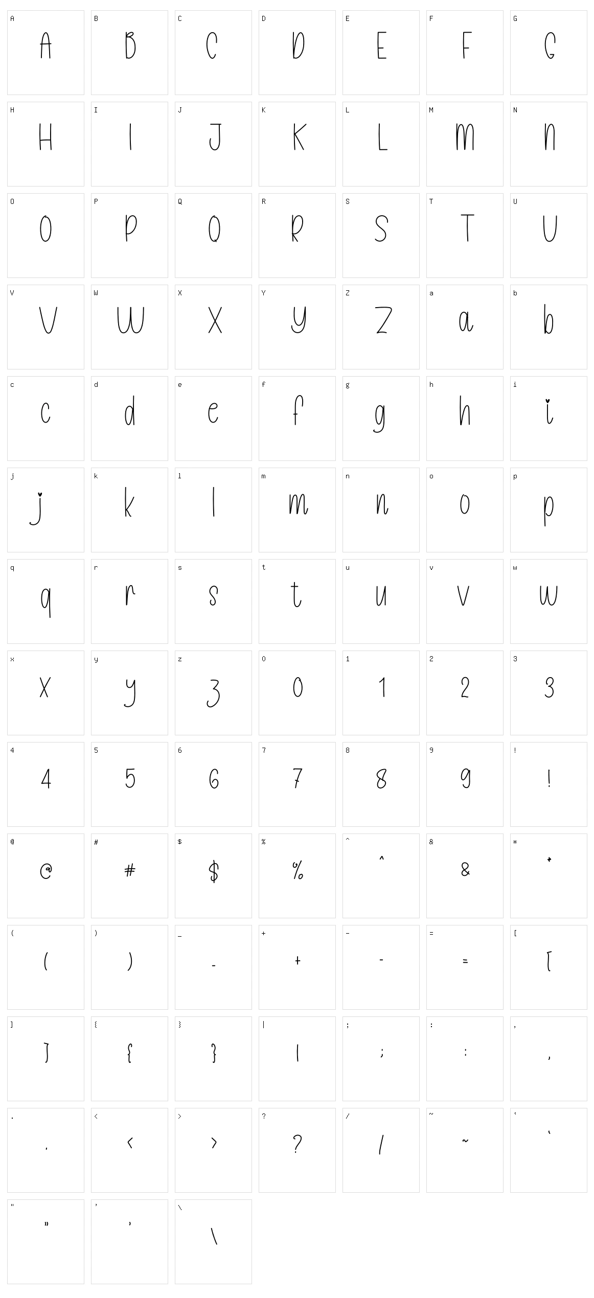 Christmas Handwriting Character Set