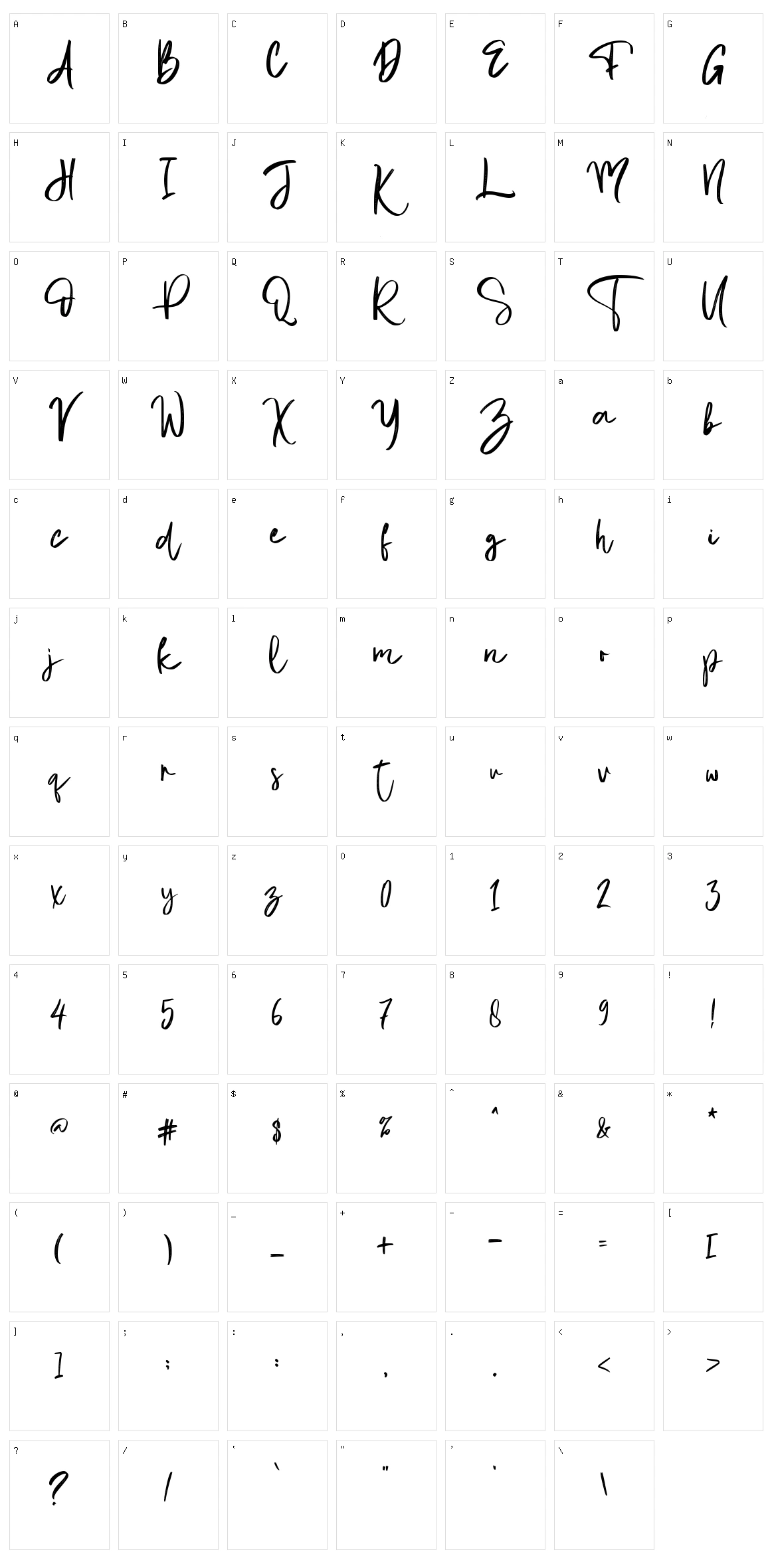 Christopher's Handwriting Character Set