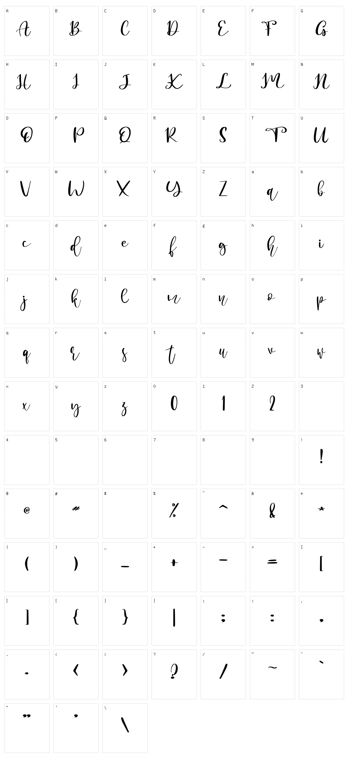Christoria Character Set