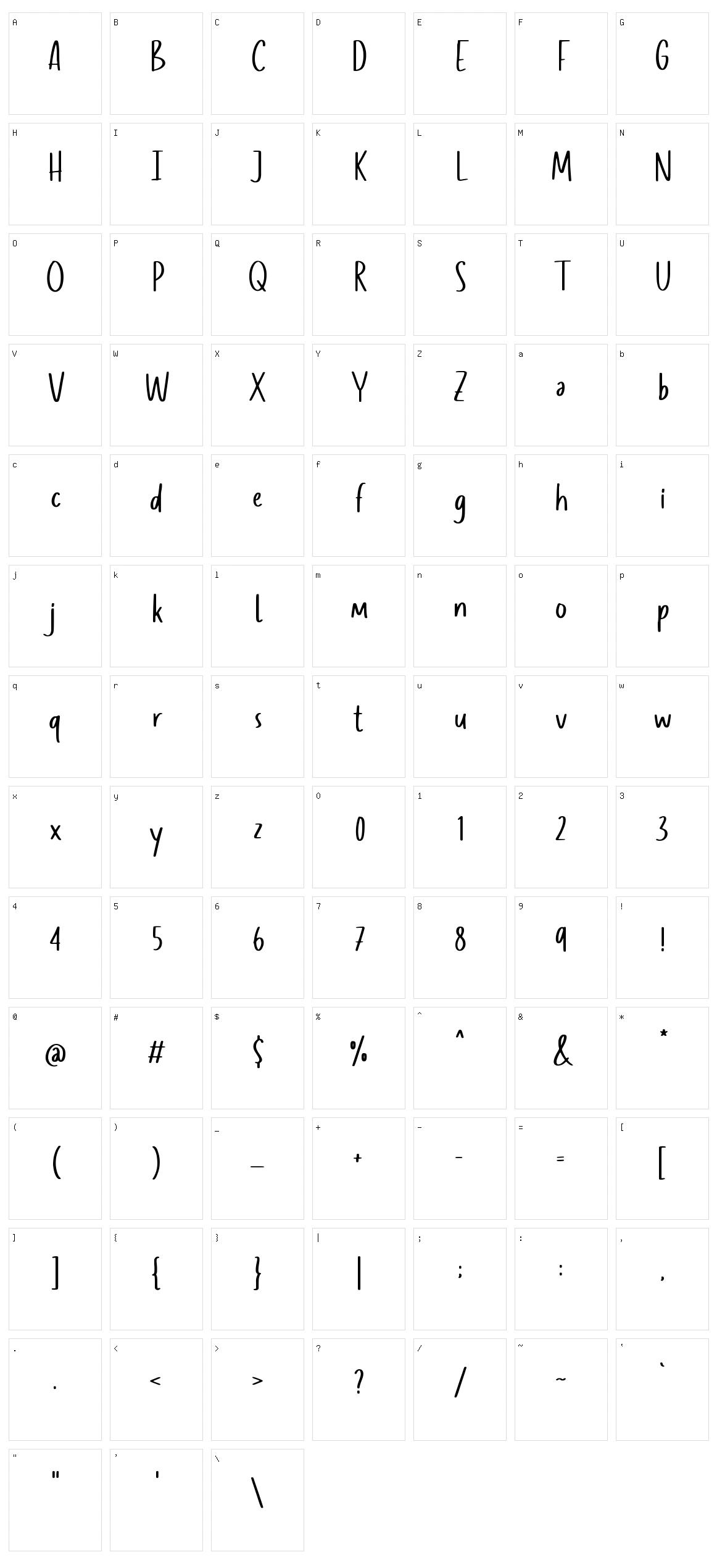 Chuello Jambully Character Set