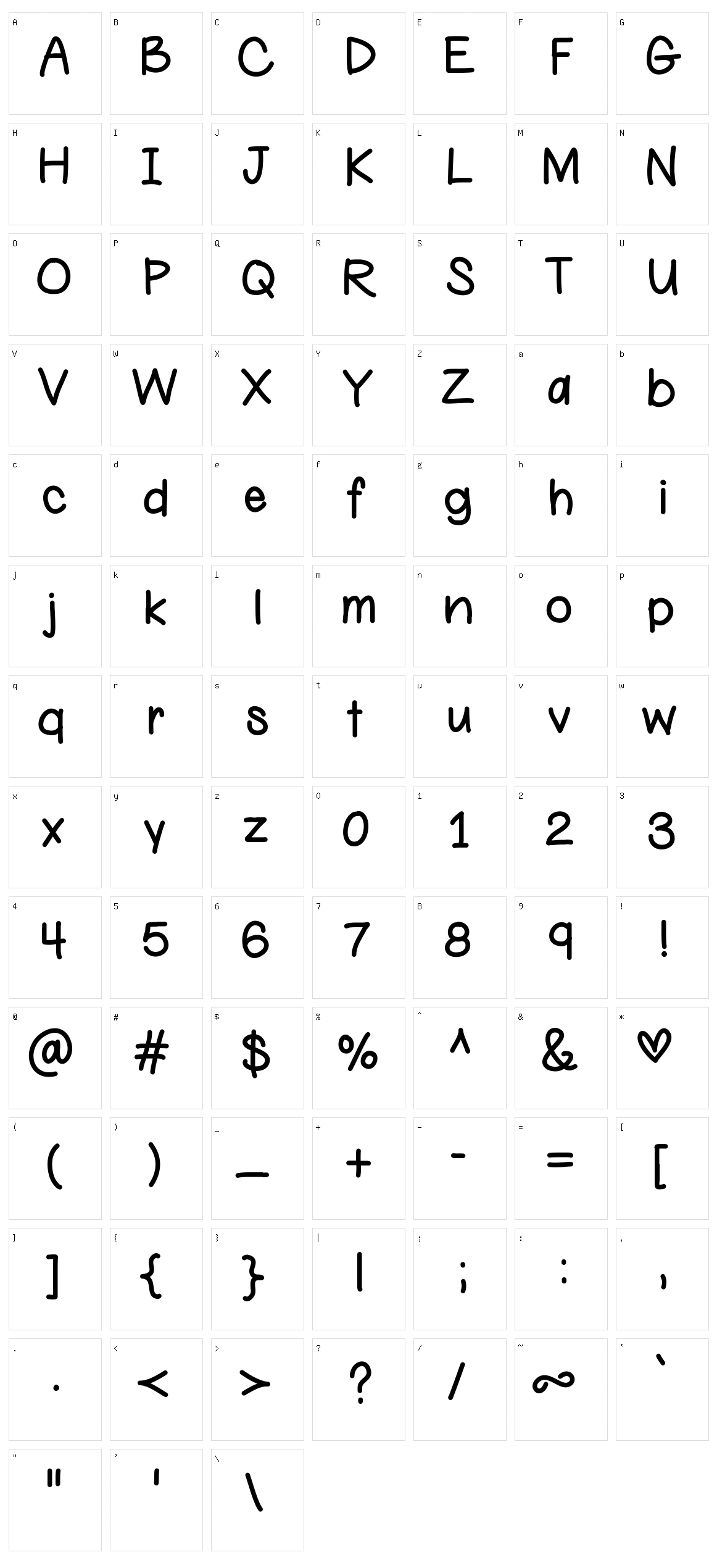 Chunkamonk Character Set