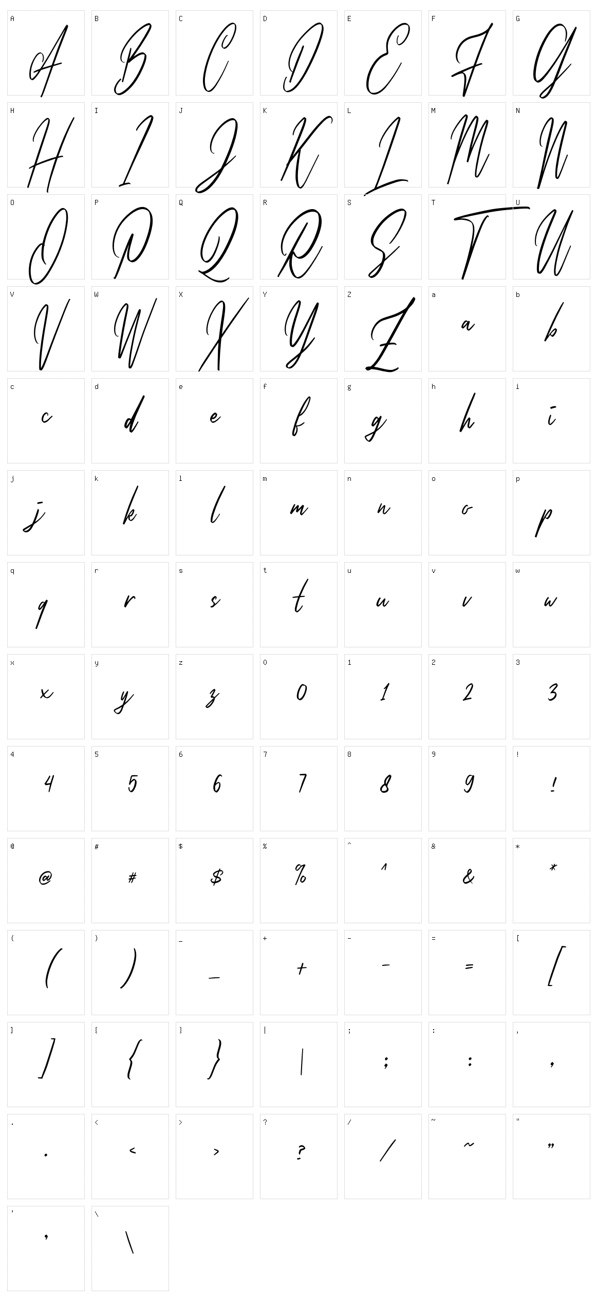 Cilladia Signature Character Set