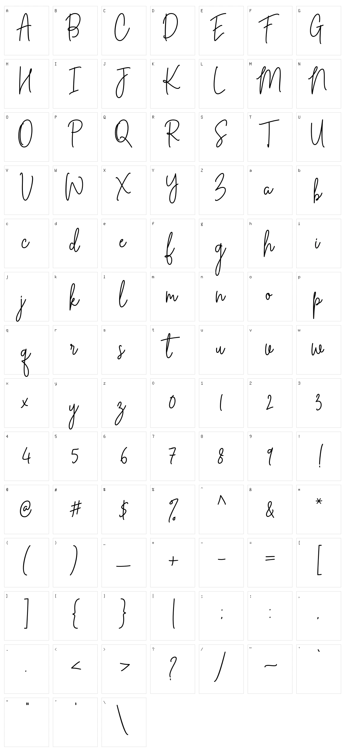 Cilupba Character Set