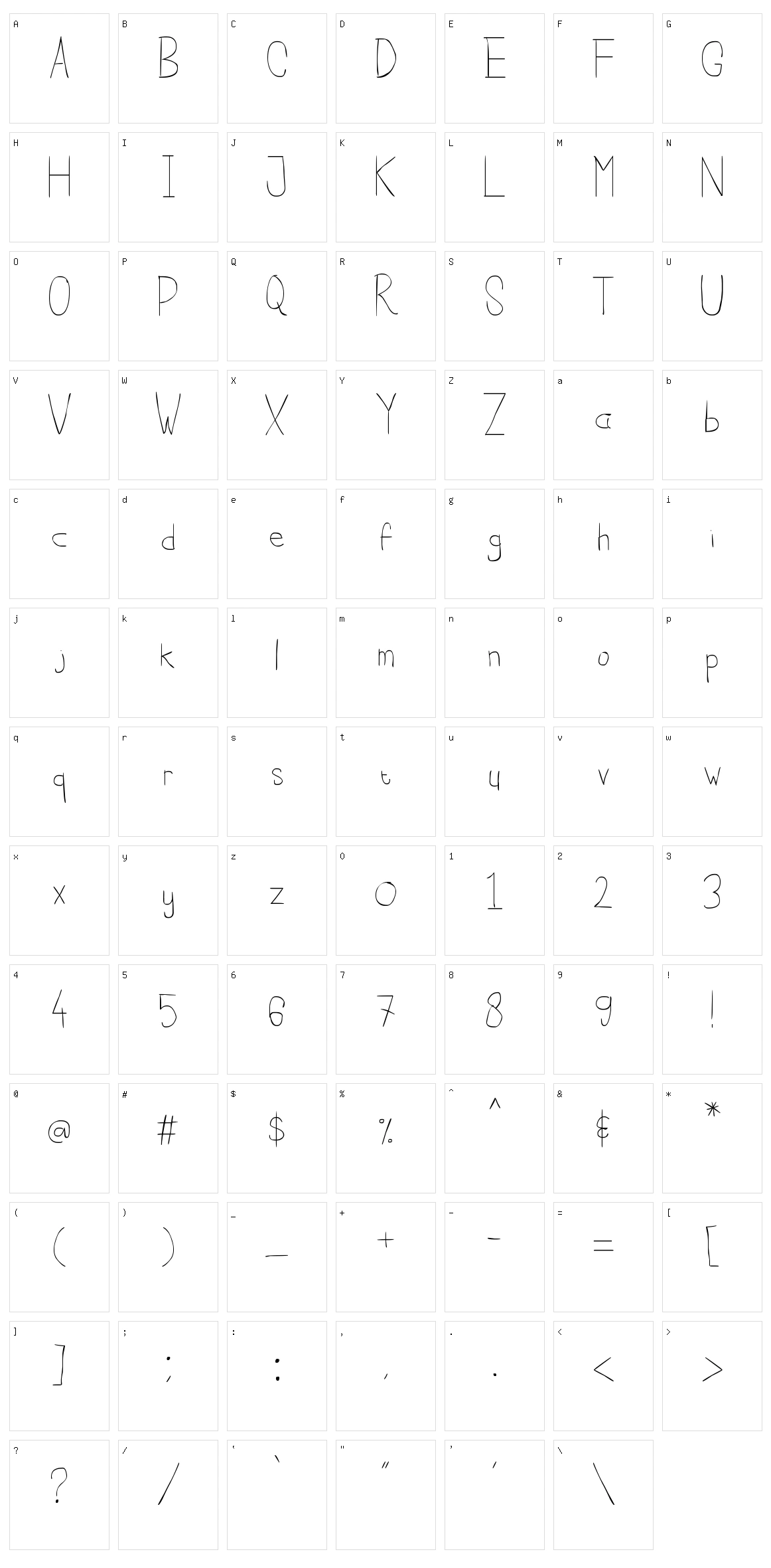 Cisca Note Character Set