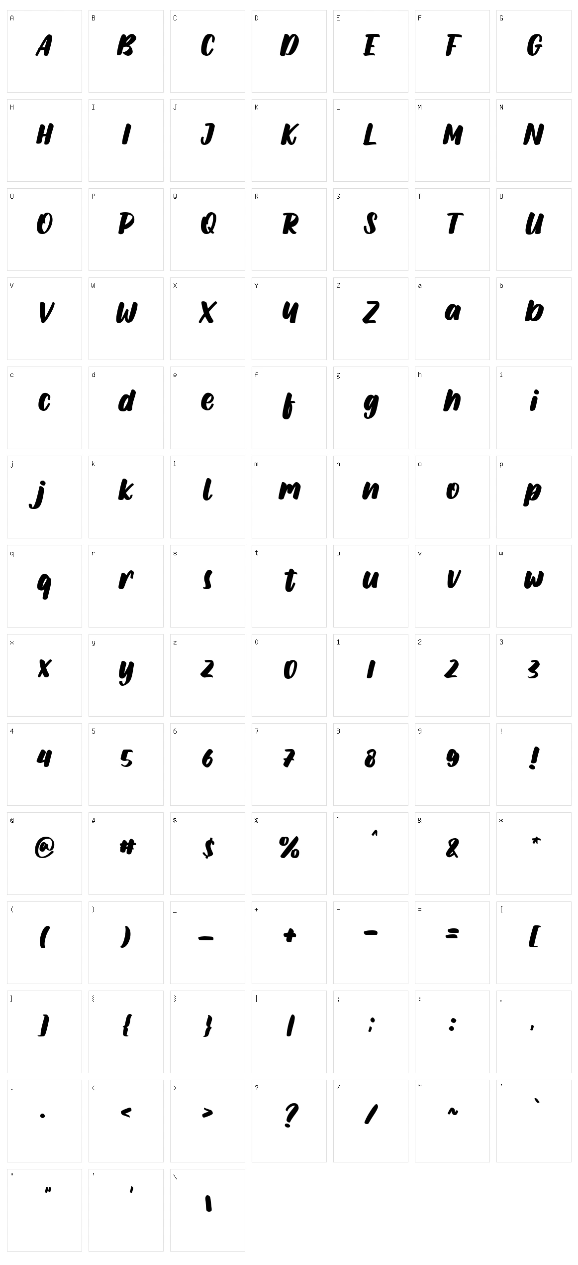 Citatlys Character Set