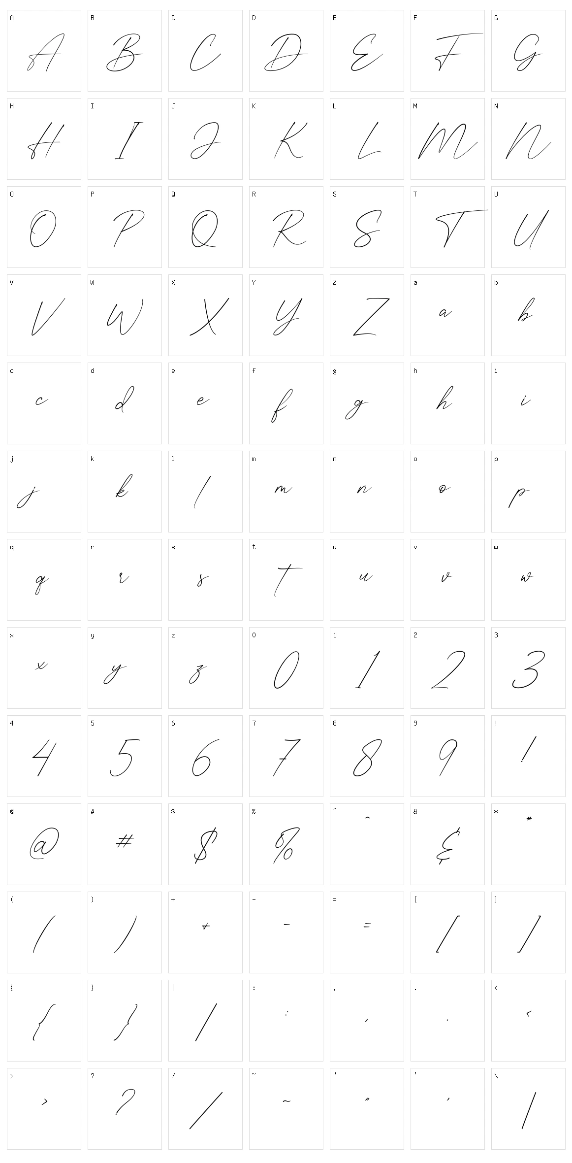 Clafita Miller Character Set