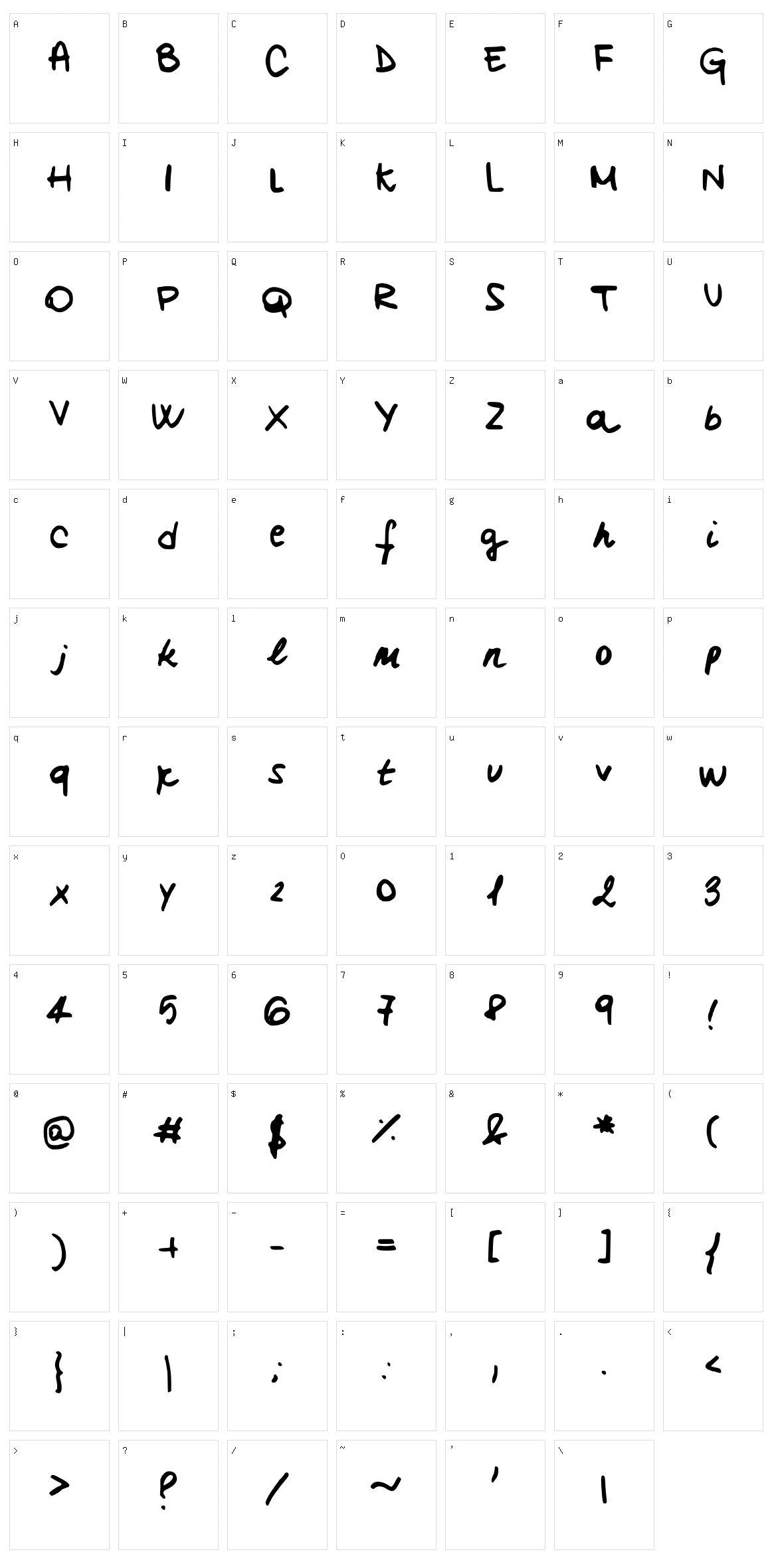 Claires Hand Character Set