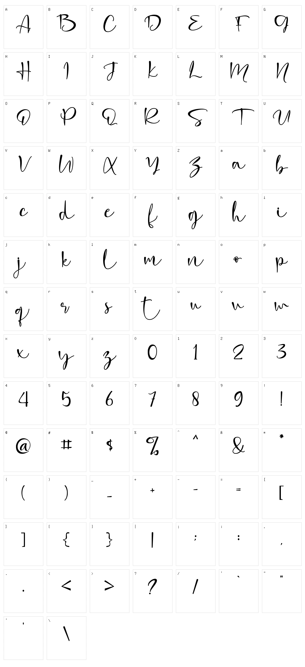 Clarissa Character Set