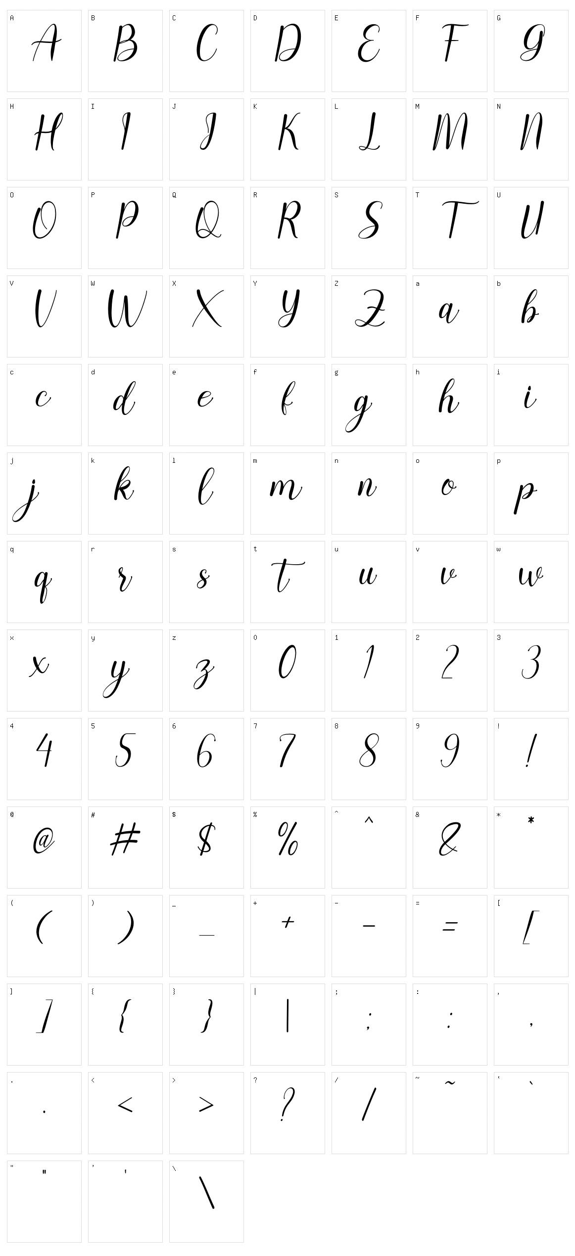 Clarista Character Set