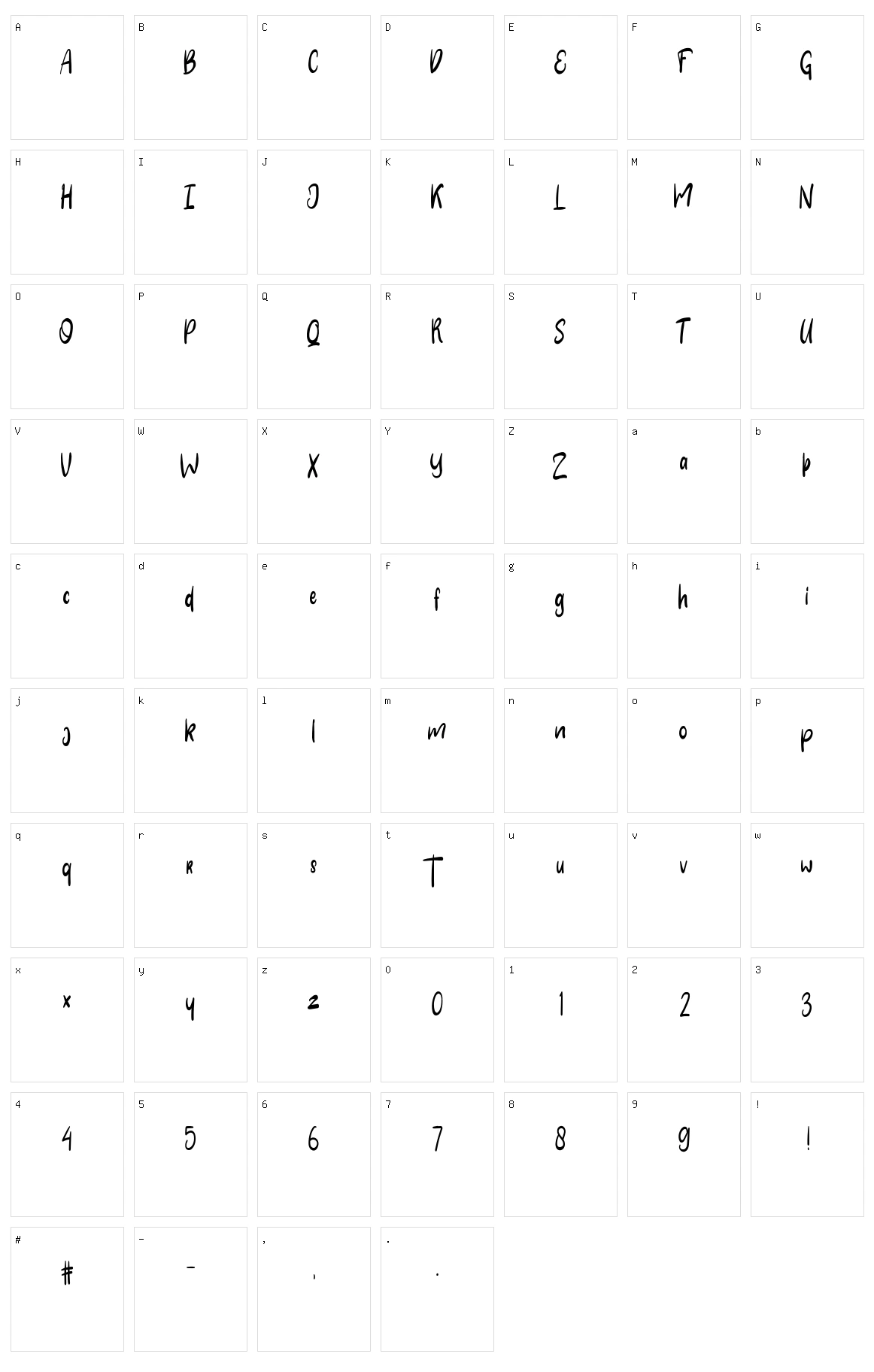Clarra Character Set