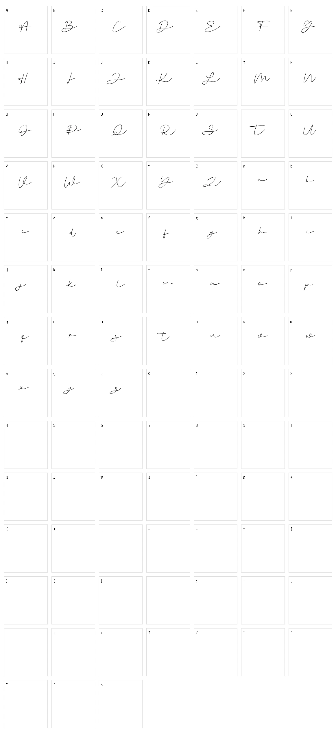 Classyloop Character Set