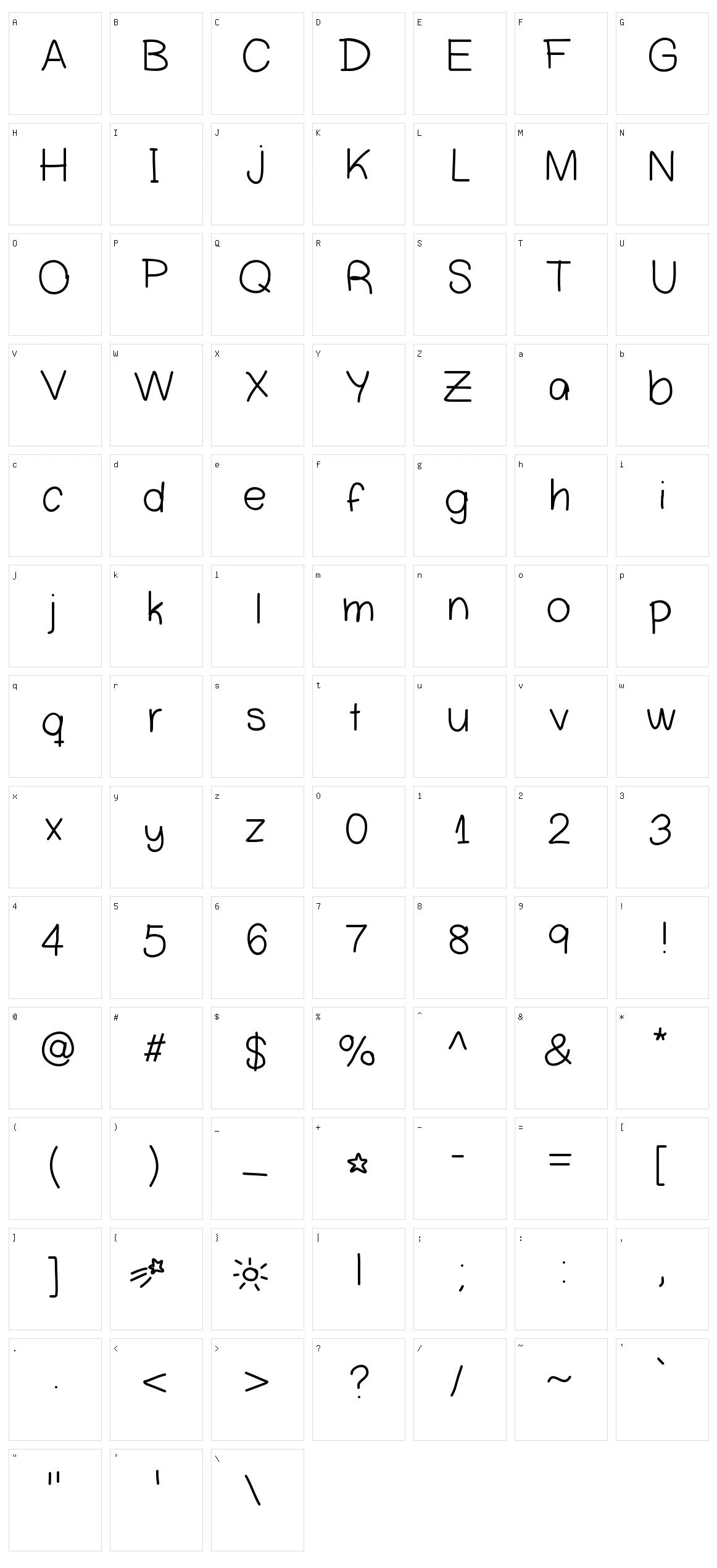 Clensey Character Set
