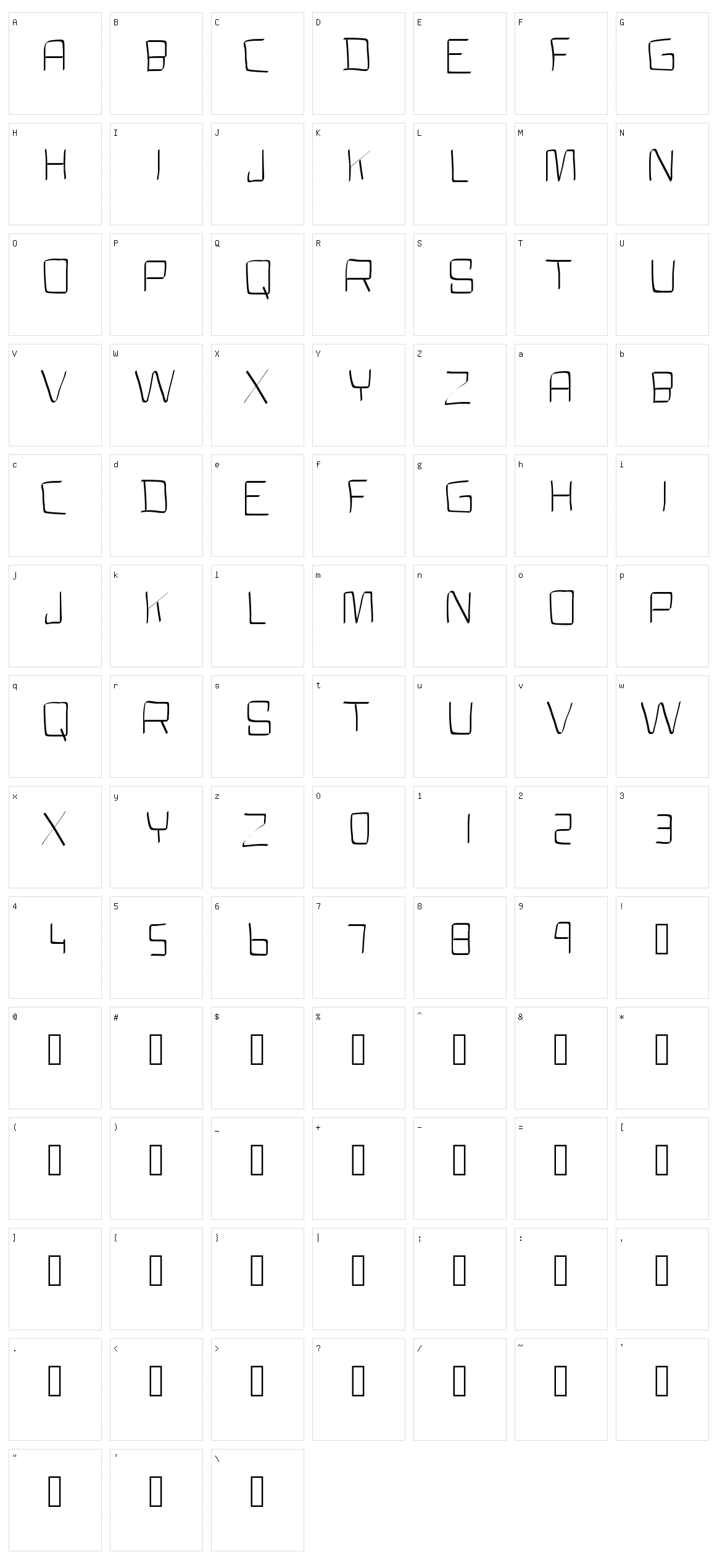 Clock Character Set