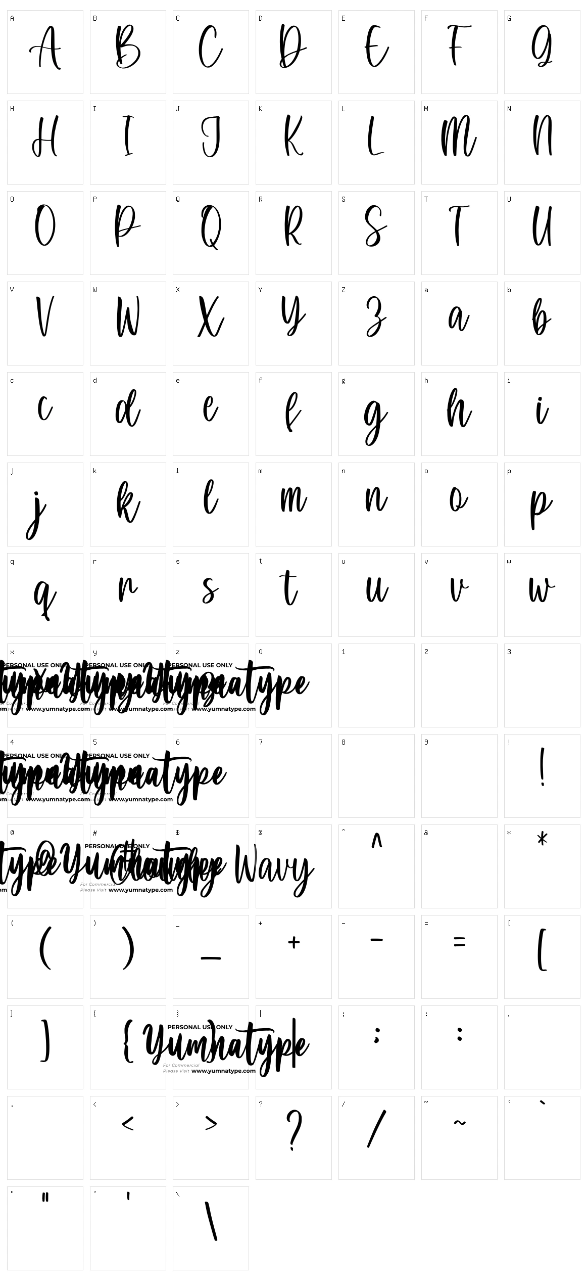 Cloudy Wavy Character Set