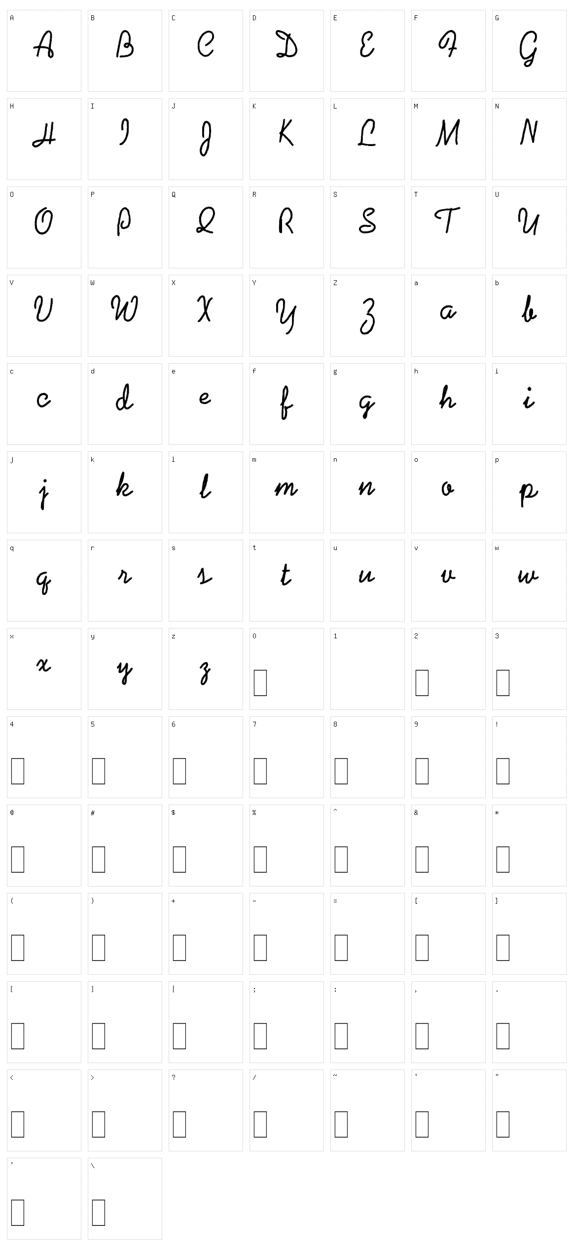 Coalpen Character Set