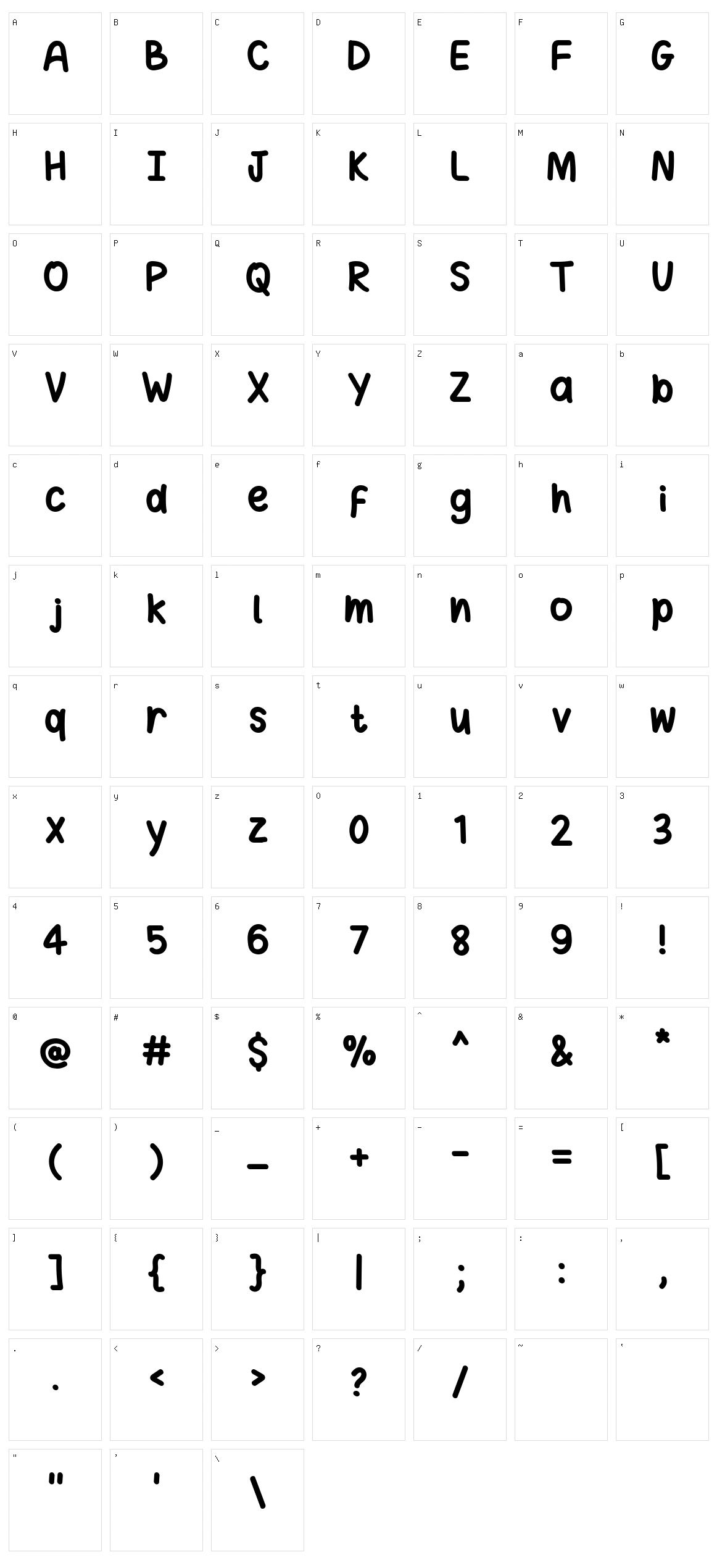 Coconutz Character Set