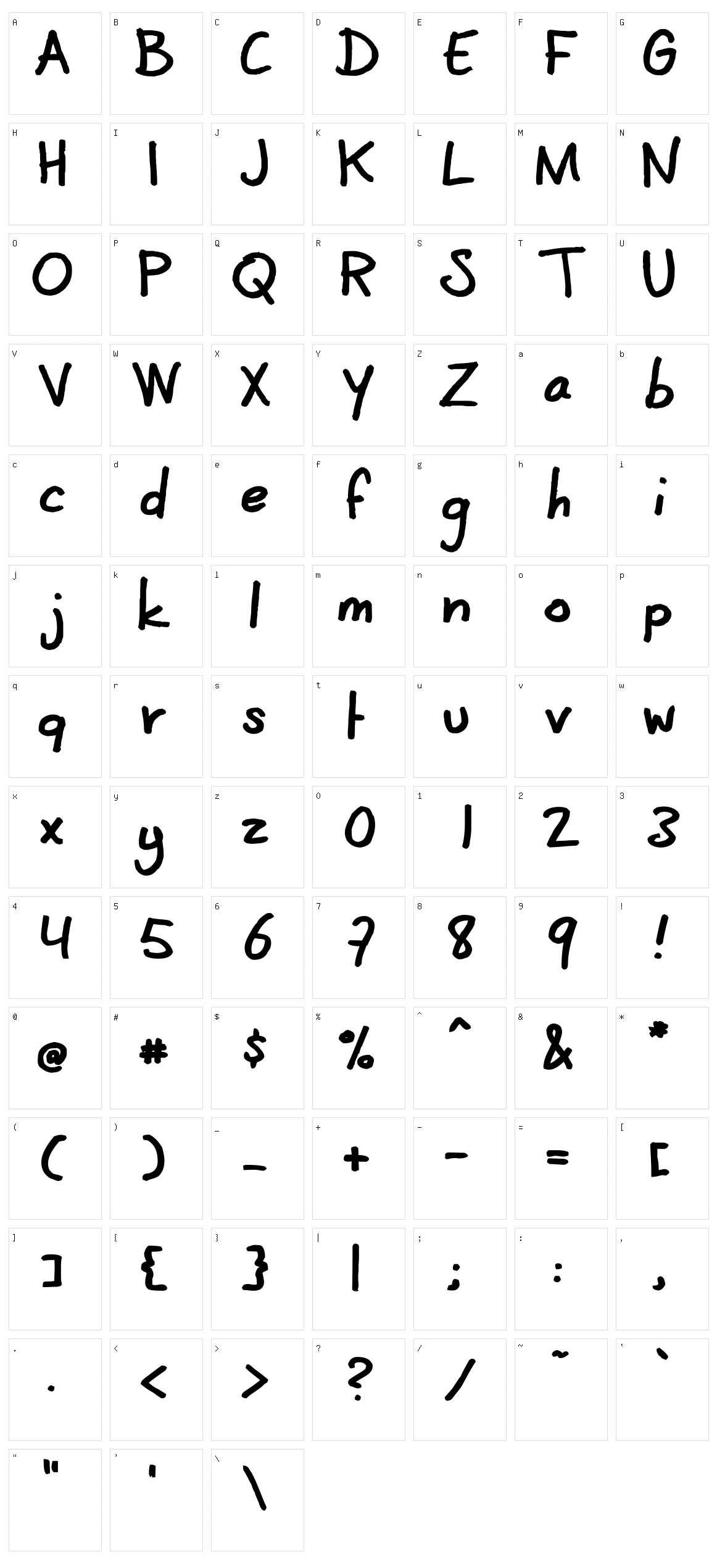CoertSchrift Character Set