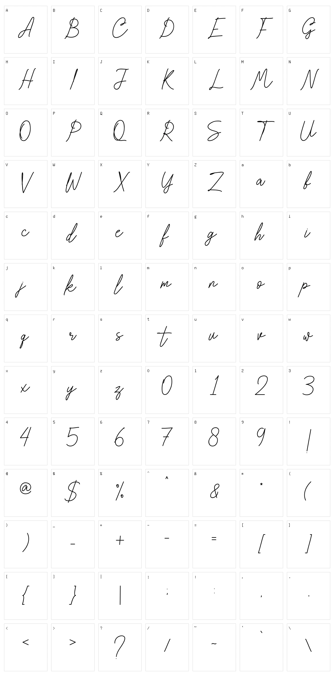 Cognito Scripto Character Set