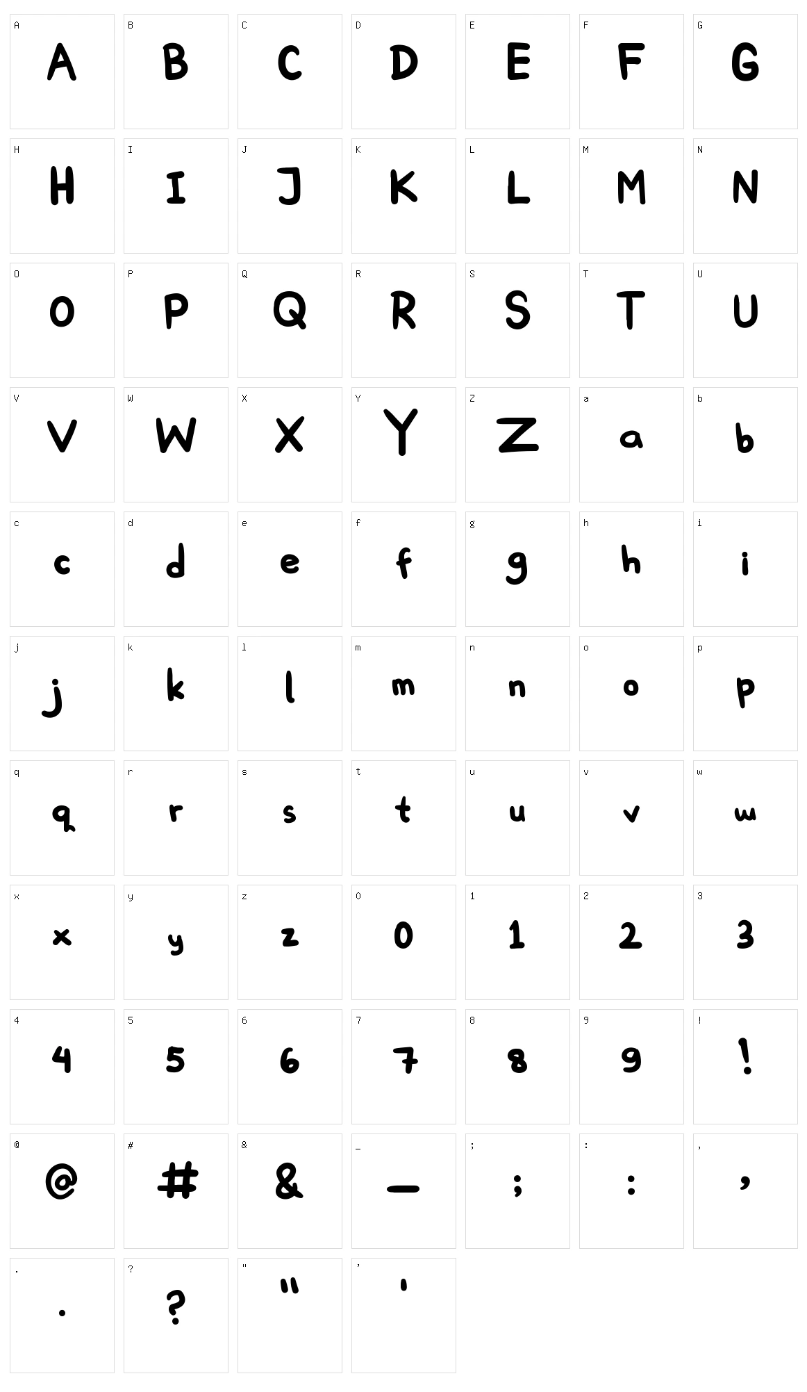 Cokobi Character Set