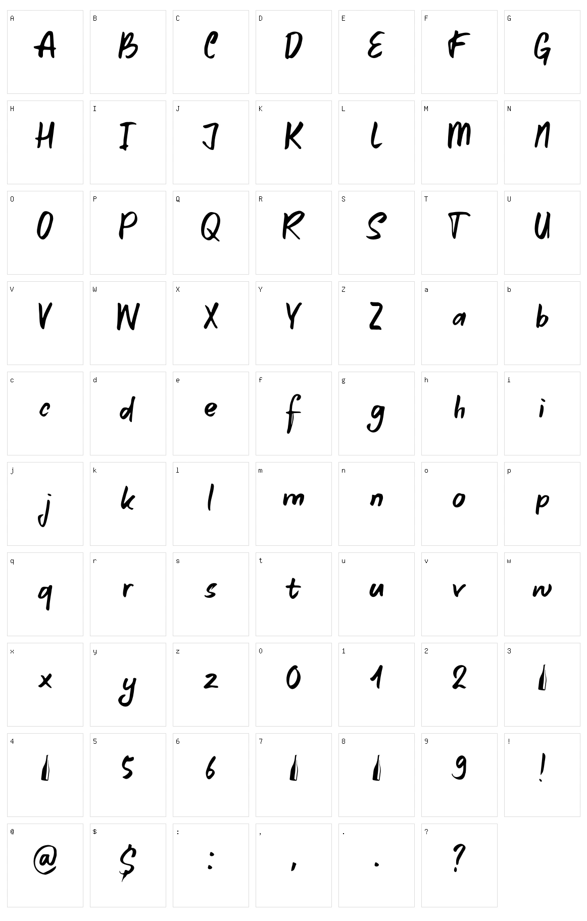 Colombard Character Set