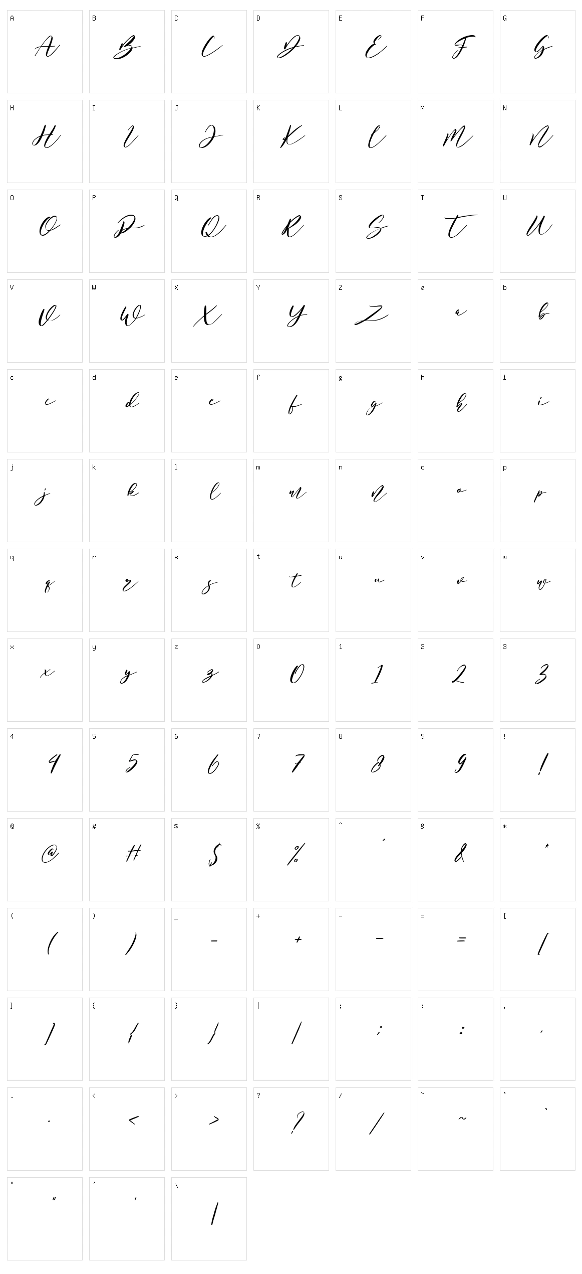 Combuslane Character Set