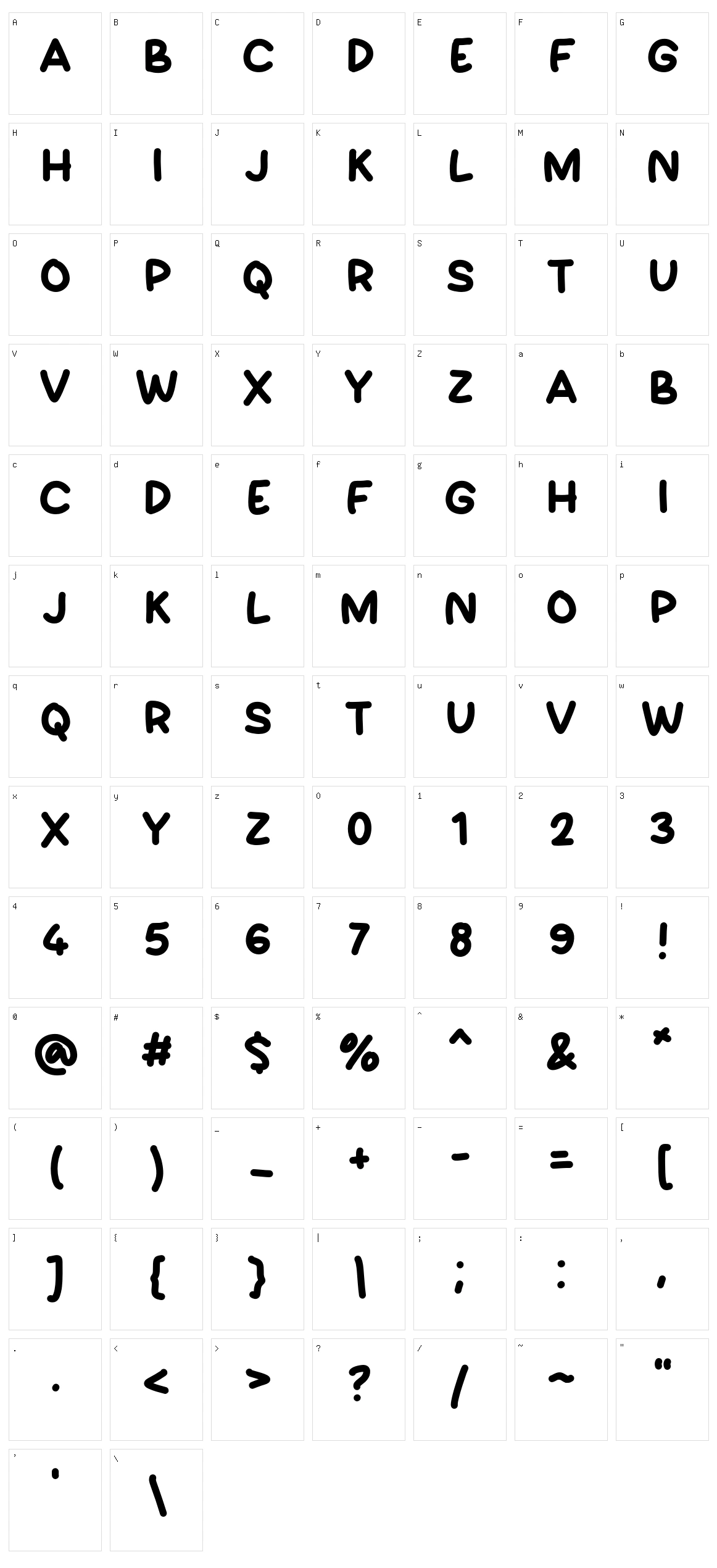 Comikan Character Set