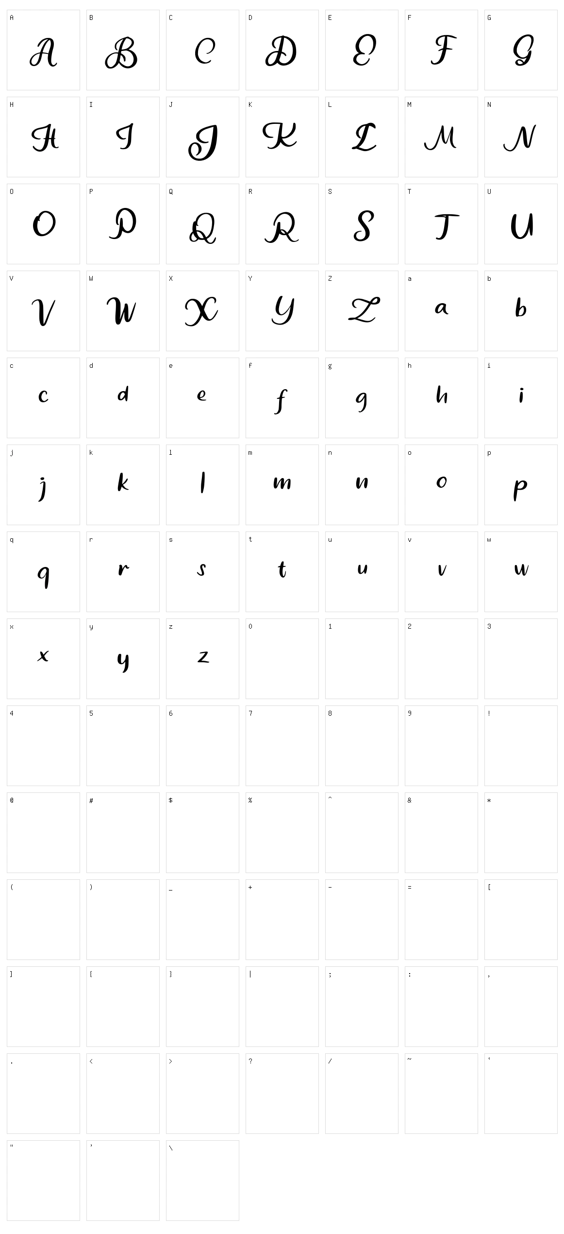 Comye Character Set