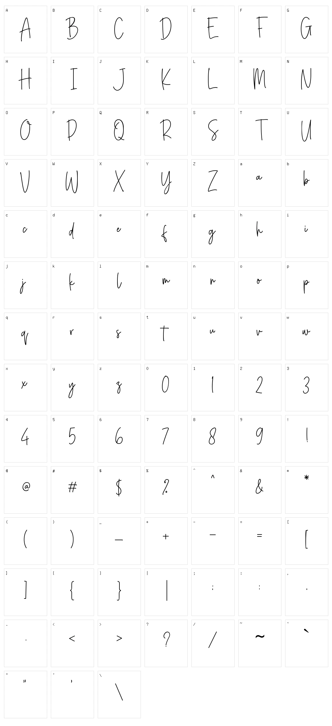 Confidente Character Set