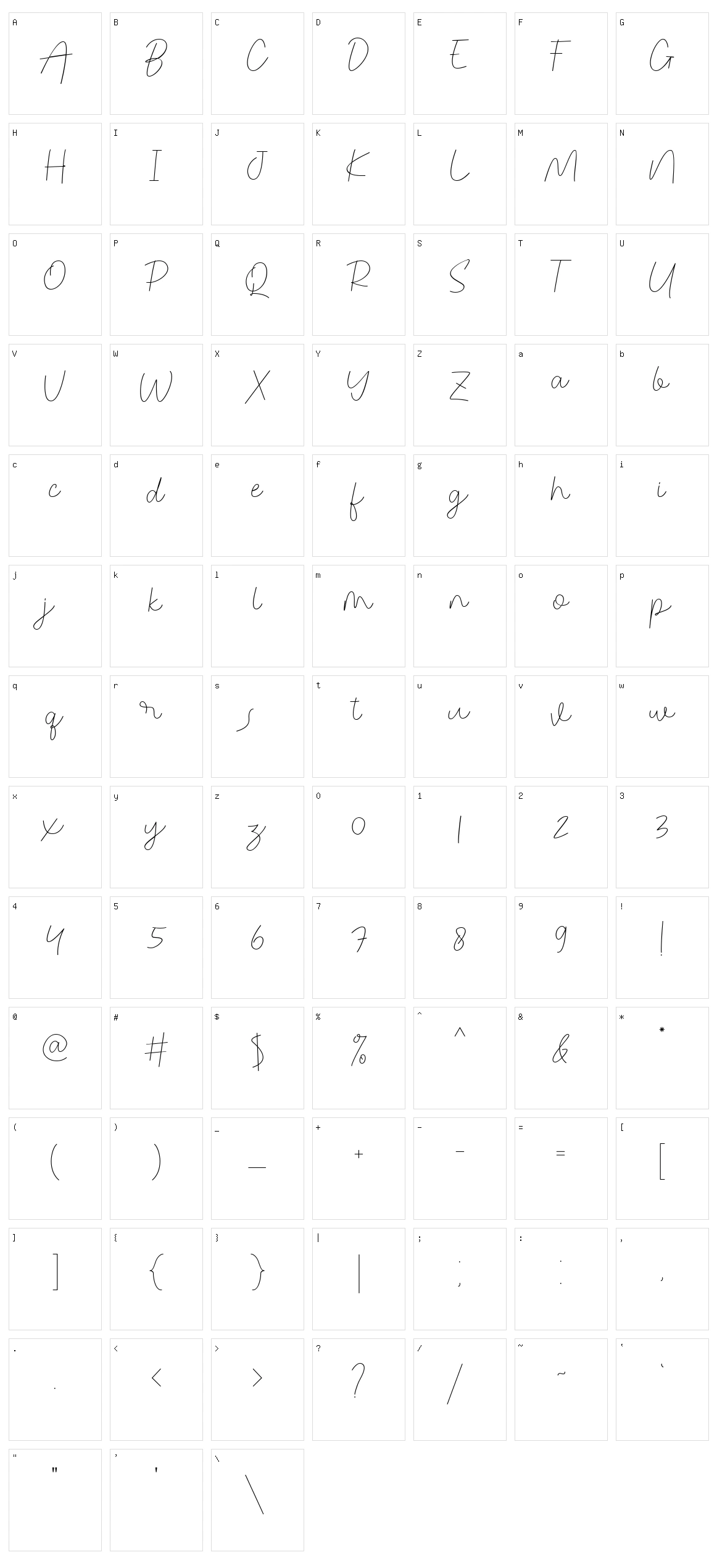 Congealed Signature Character Set