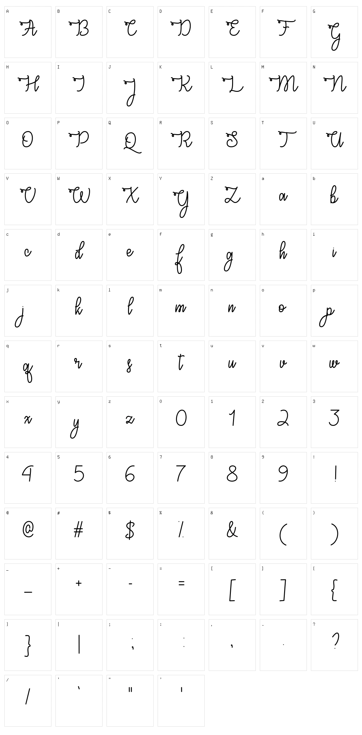 Congrats Script Character Set