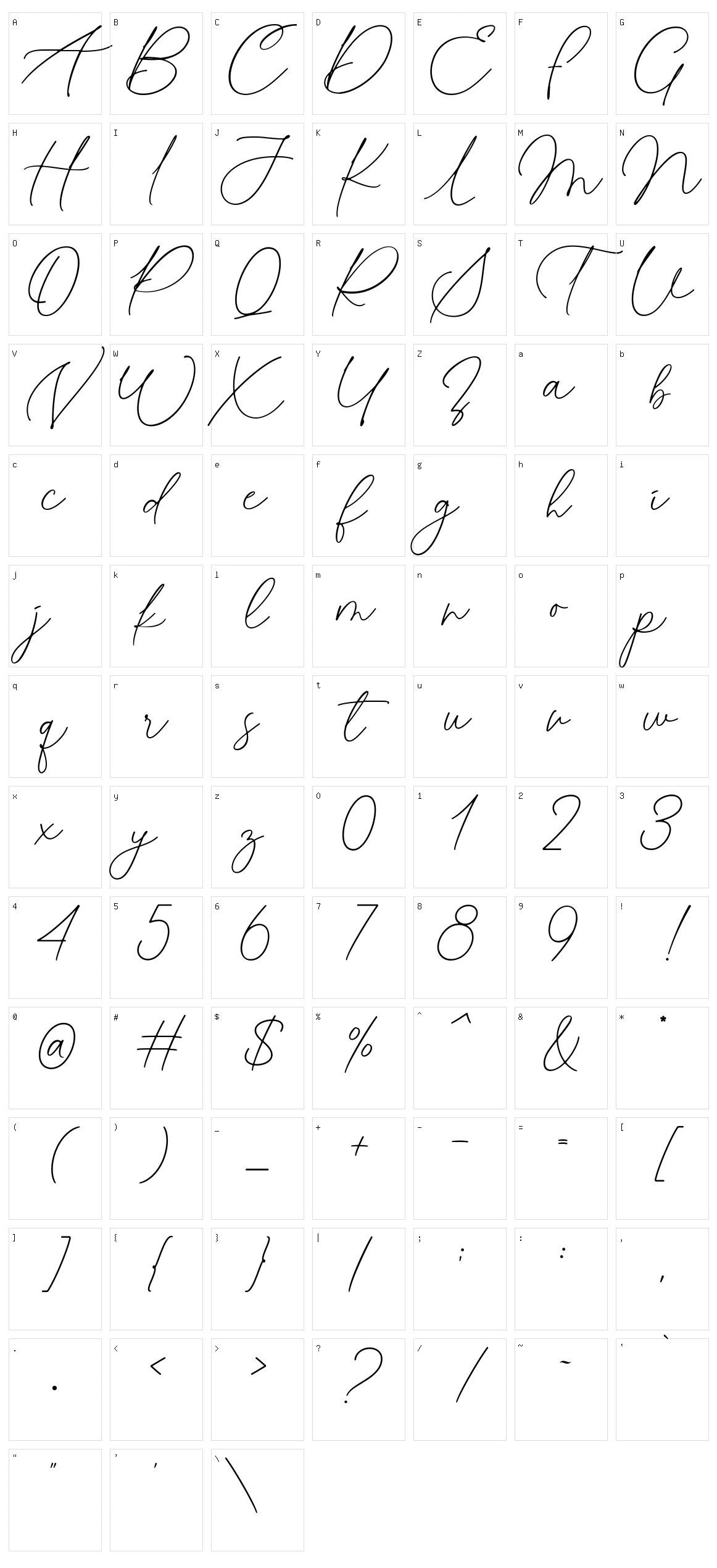 Conquette Character Set