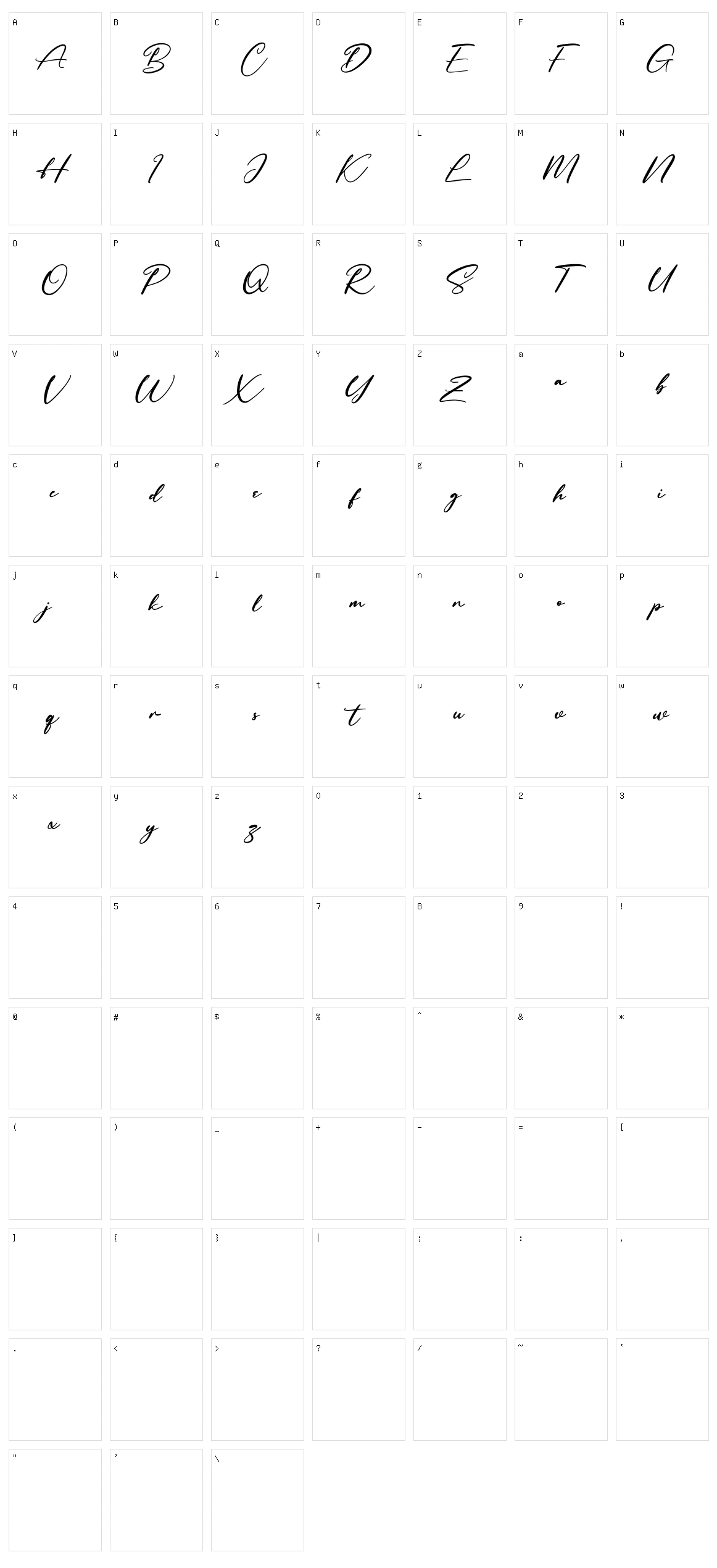 Constatic Character Set