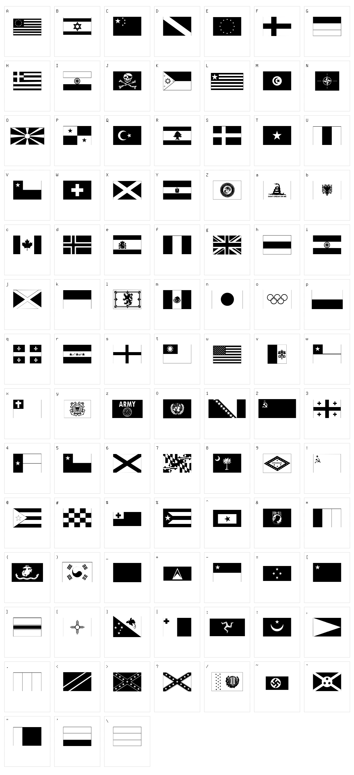 Raise Your Flag Character Set