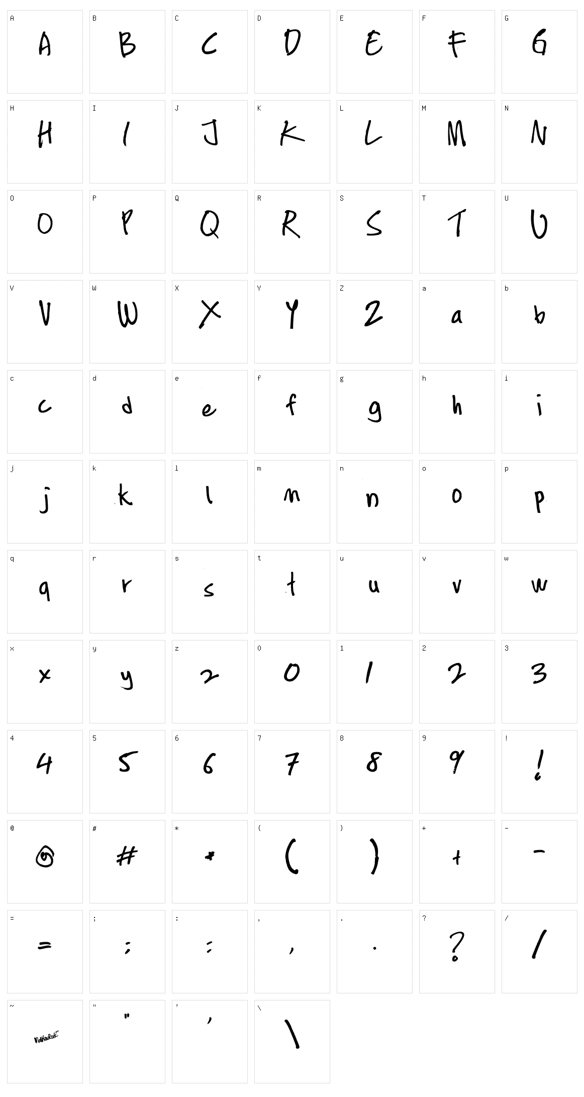 Conteng Marker Character Set