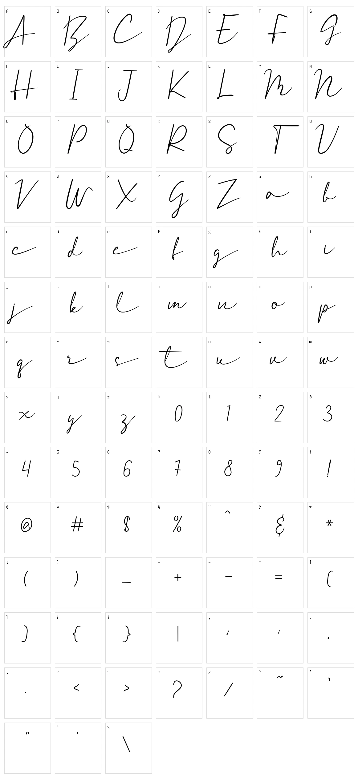 Coolesta Character Set