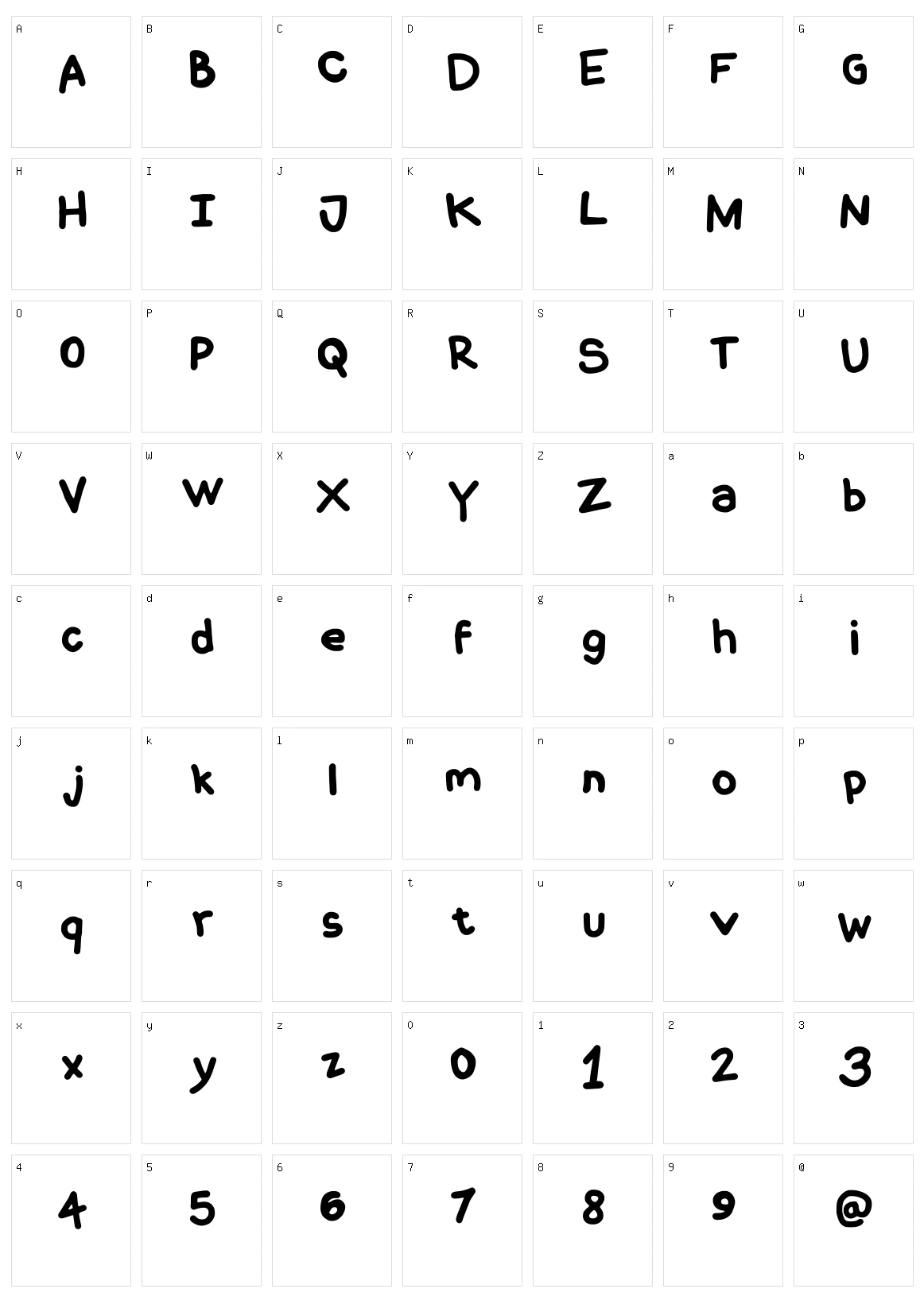 Coquerli Character Set