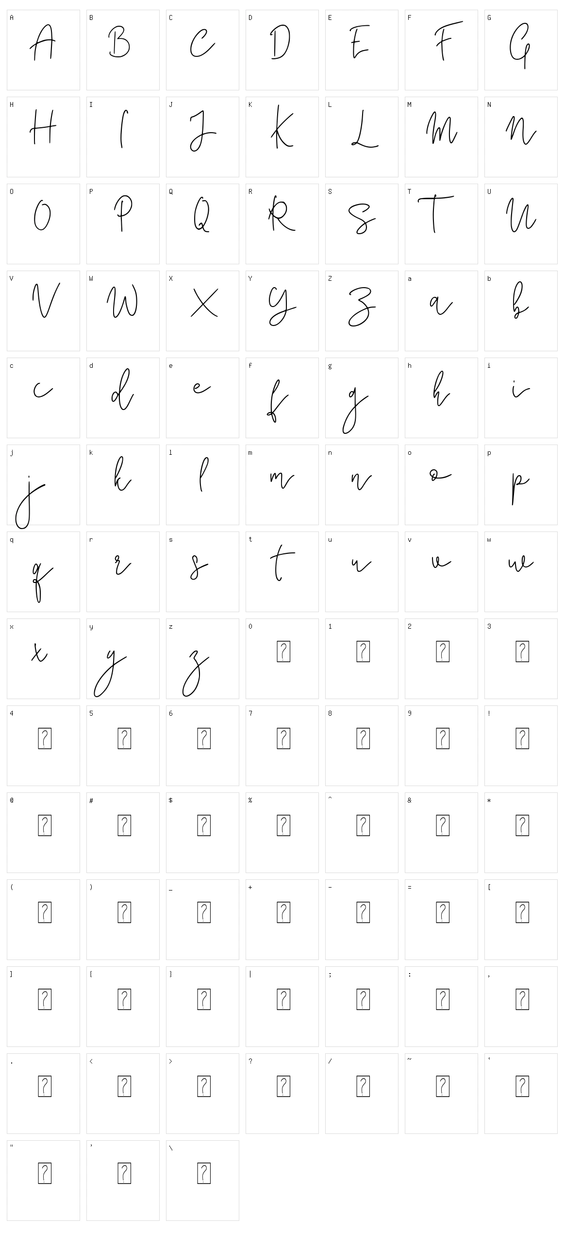 Corline Signature Character Set