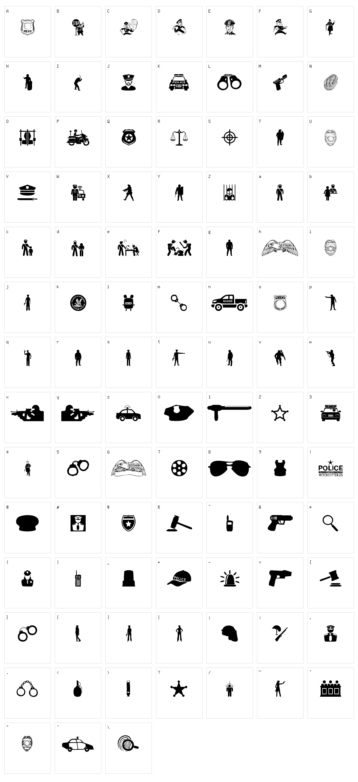 Police Character Set
