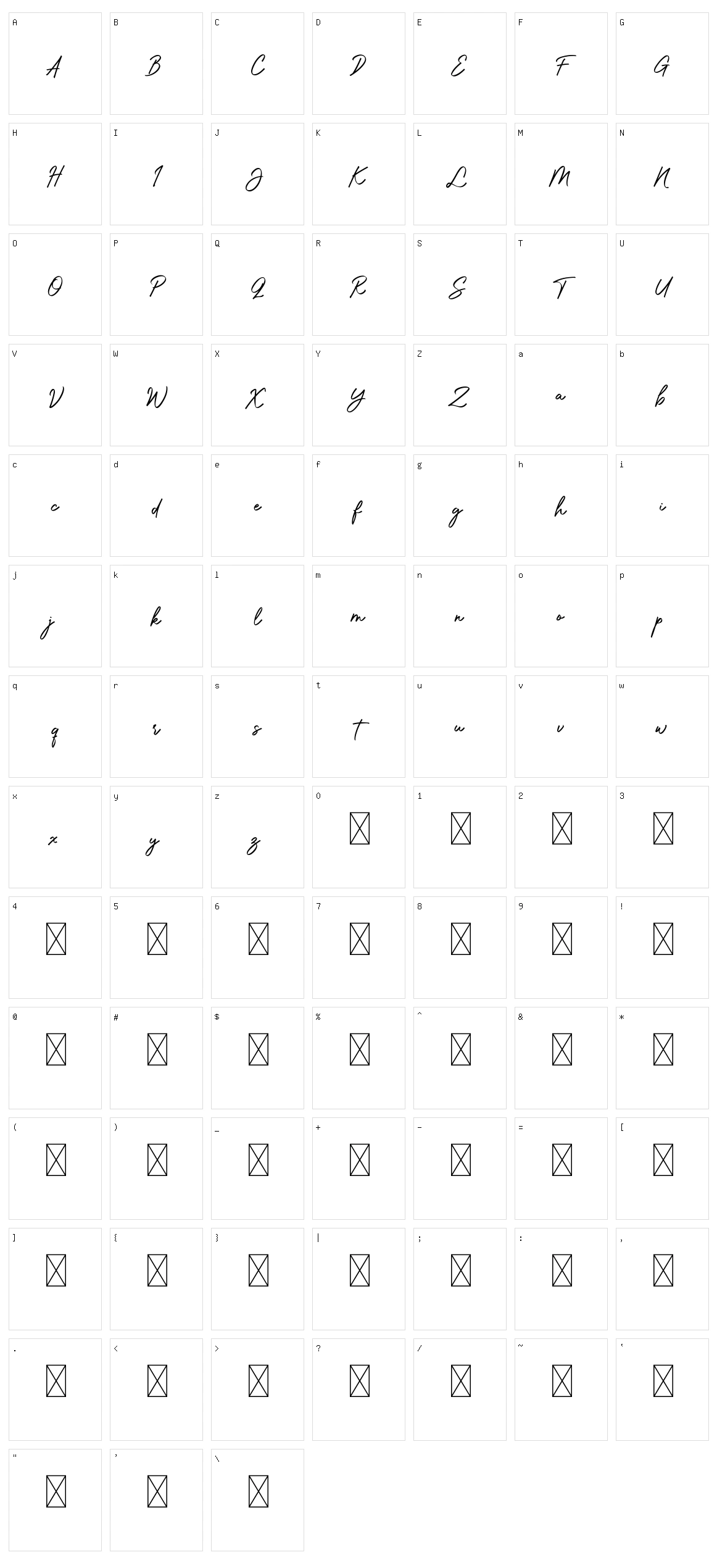 Costarich Character Set