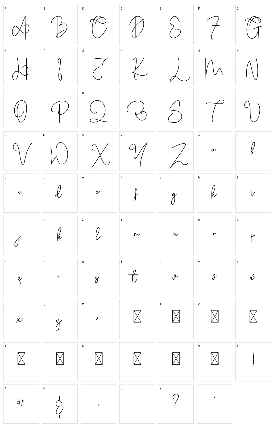 Cothelina Character Set