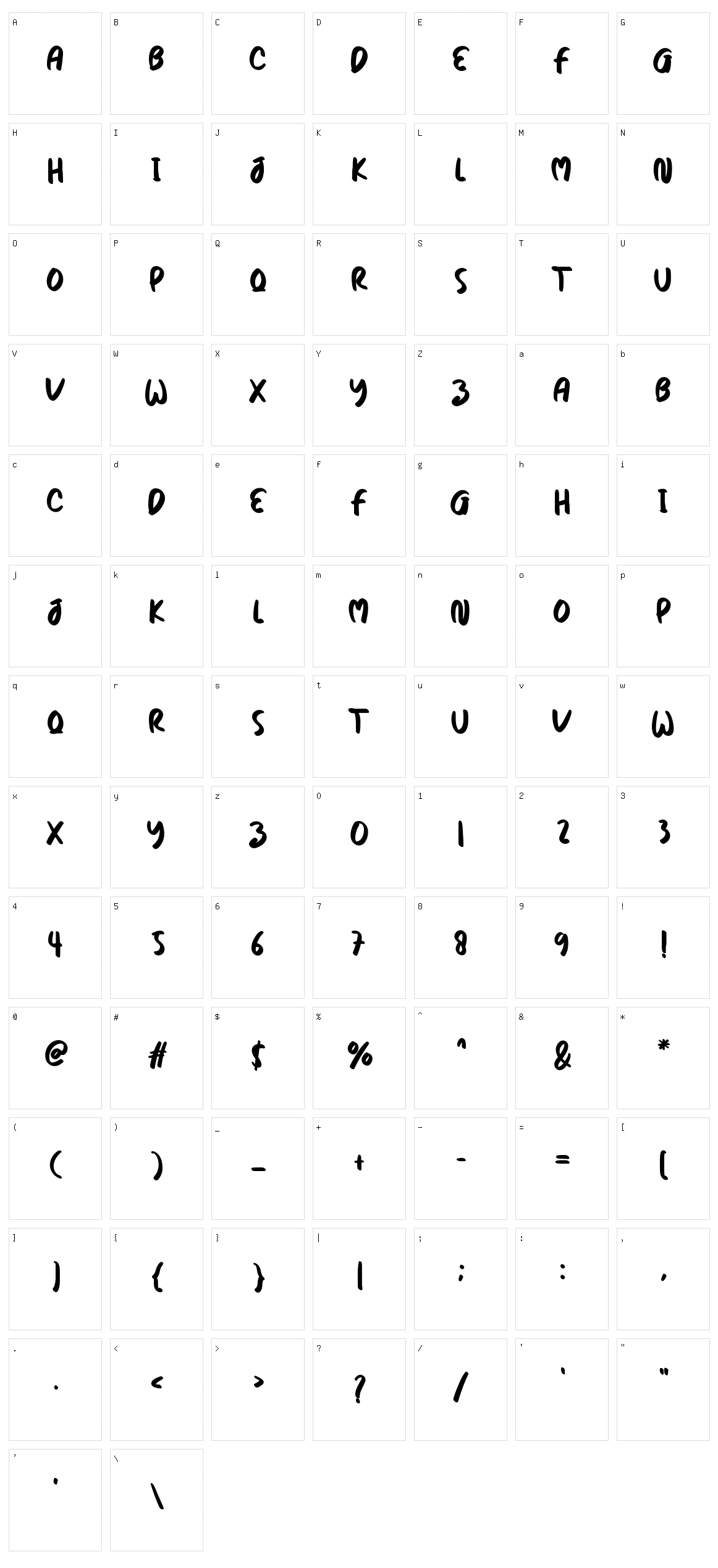 Cowsmilk Character Set