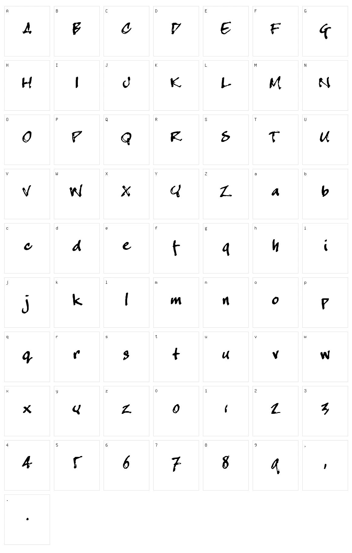 Crappy Joe Character Set