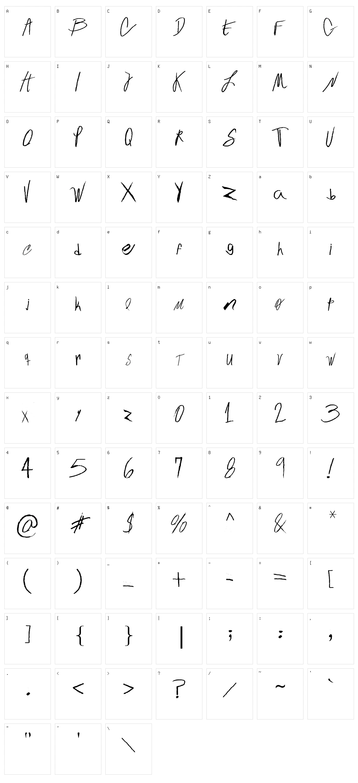 Crative Chalk Character Set