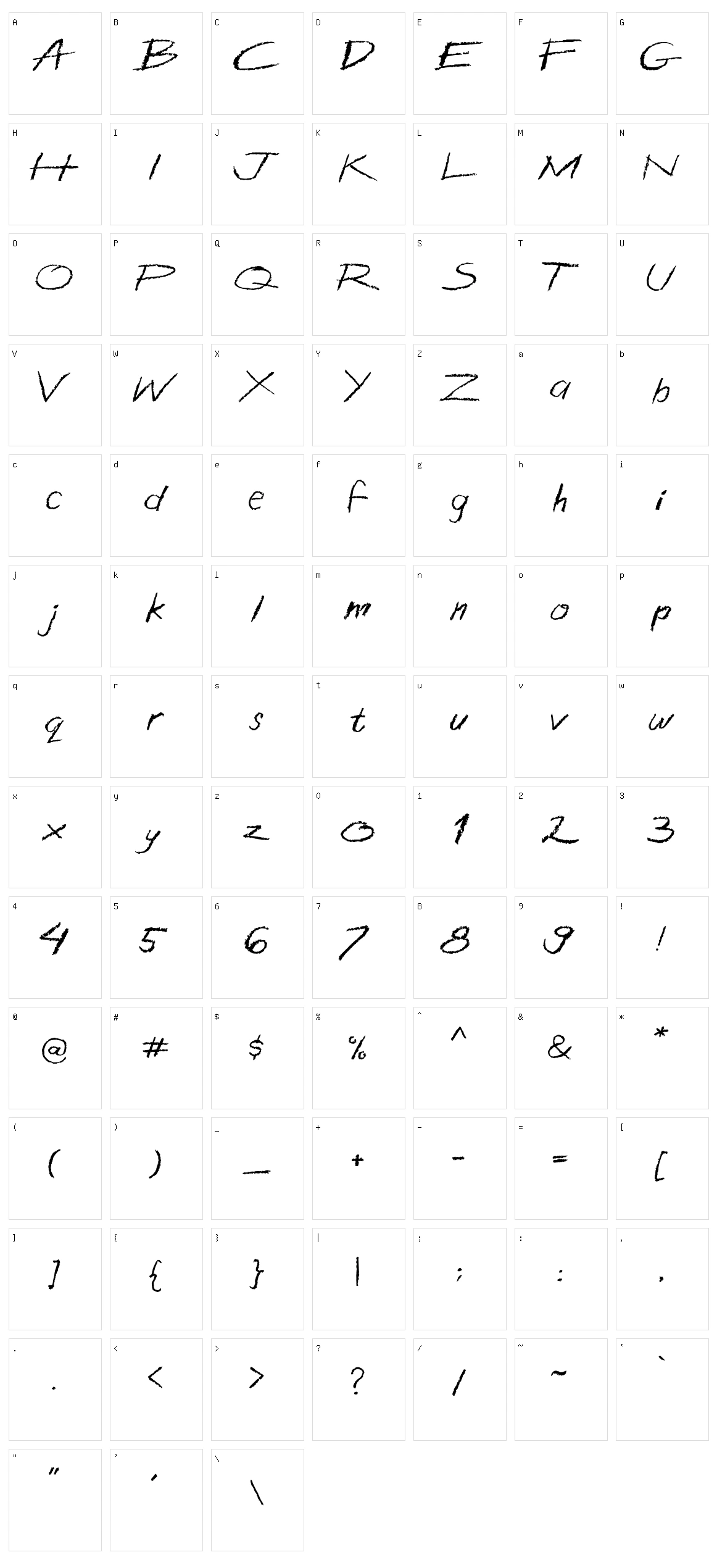 Crazzon Character Set