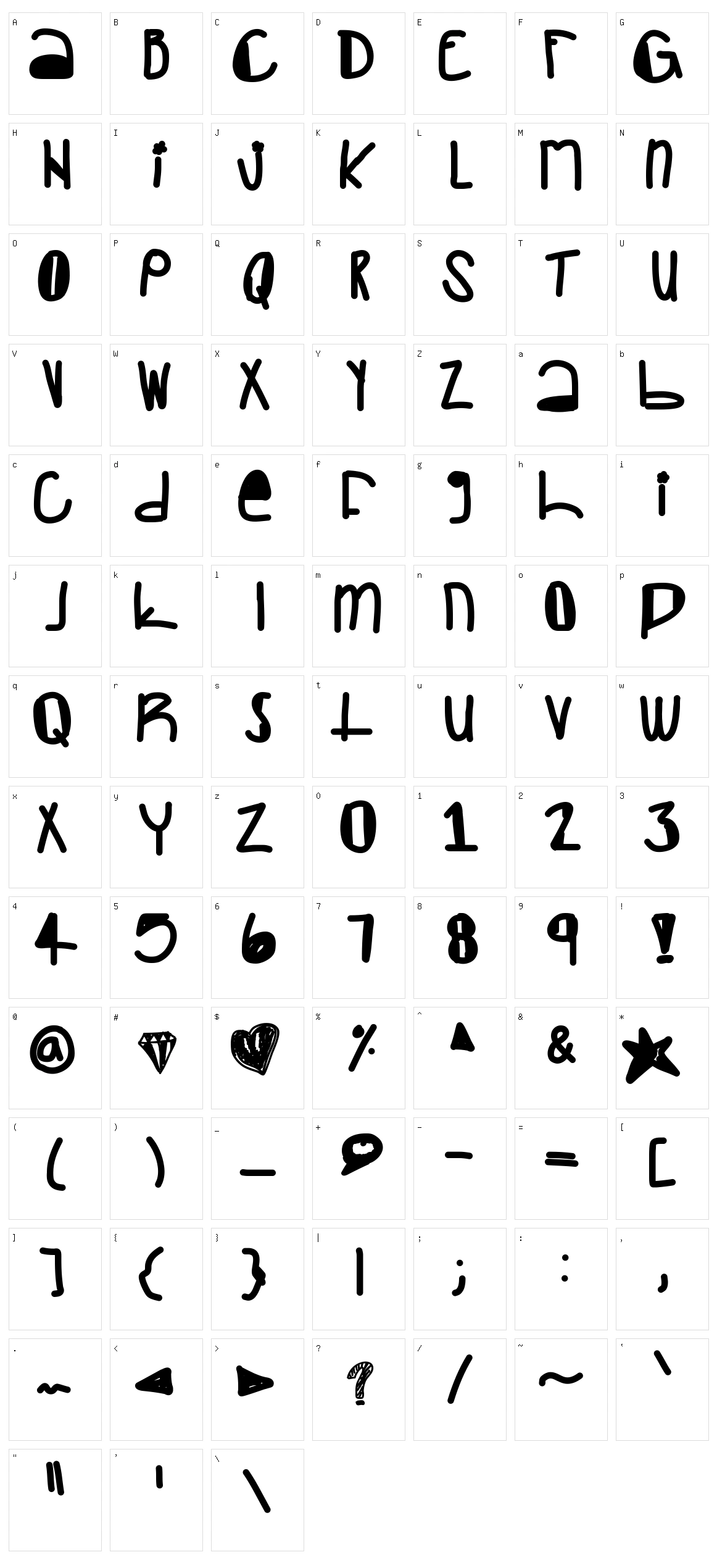 Creepers Character Set